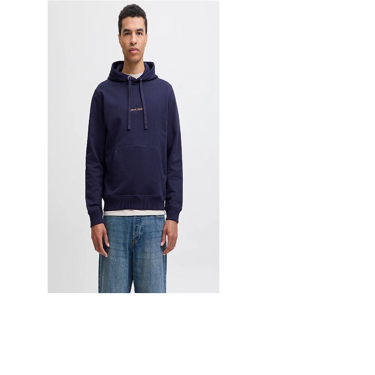 Sudadera con Capucha Hombre Jack & Jones JORNORREBRO EMB SWEAT HOOD NOOS 12282861 Azul marino