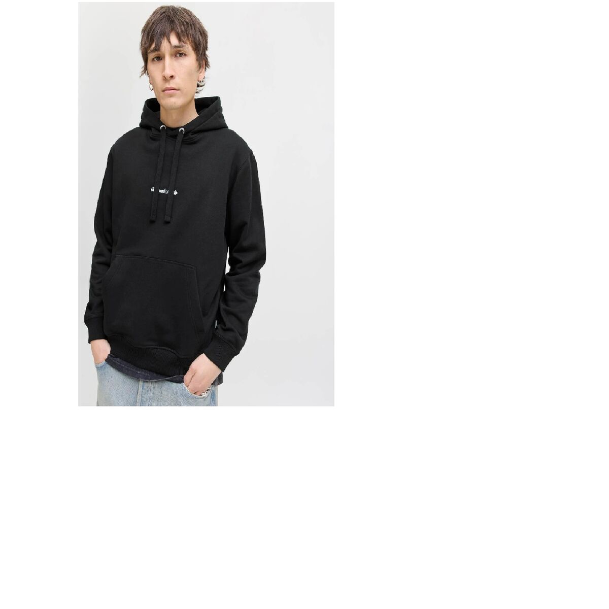 Sudadera con Capucha Hombre Jack & Jones JORNORREBRO EMB SWEAT HOOD NOOS 12282861 Negro