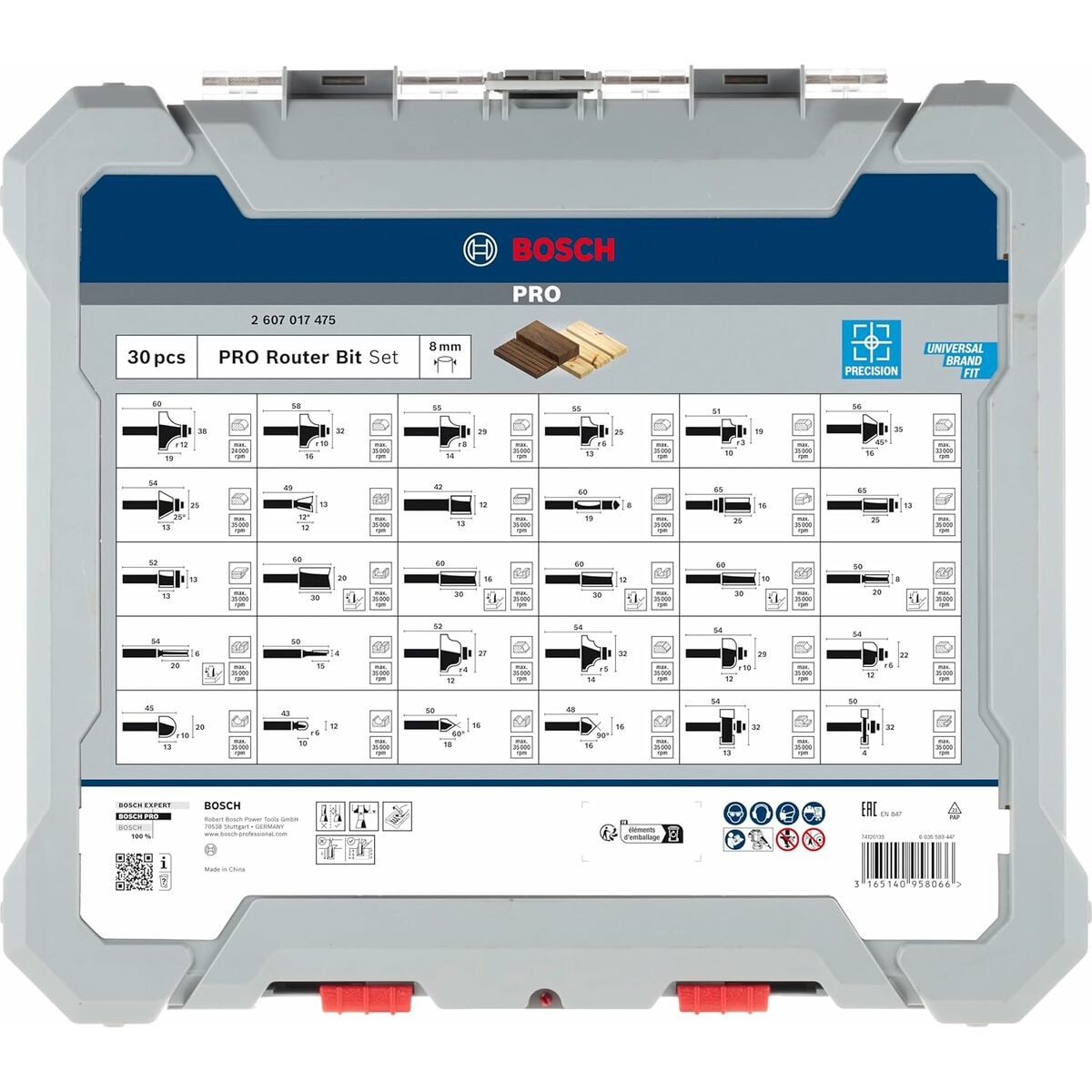 Set de accesorios BOSCH 2607017475 30 piezas