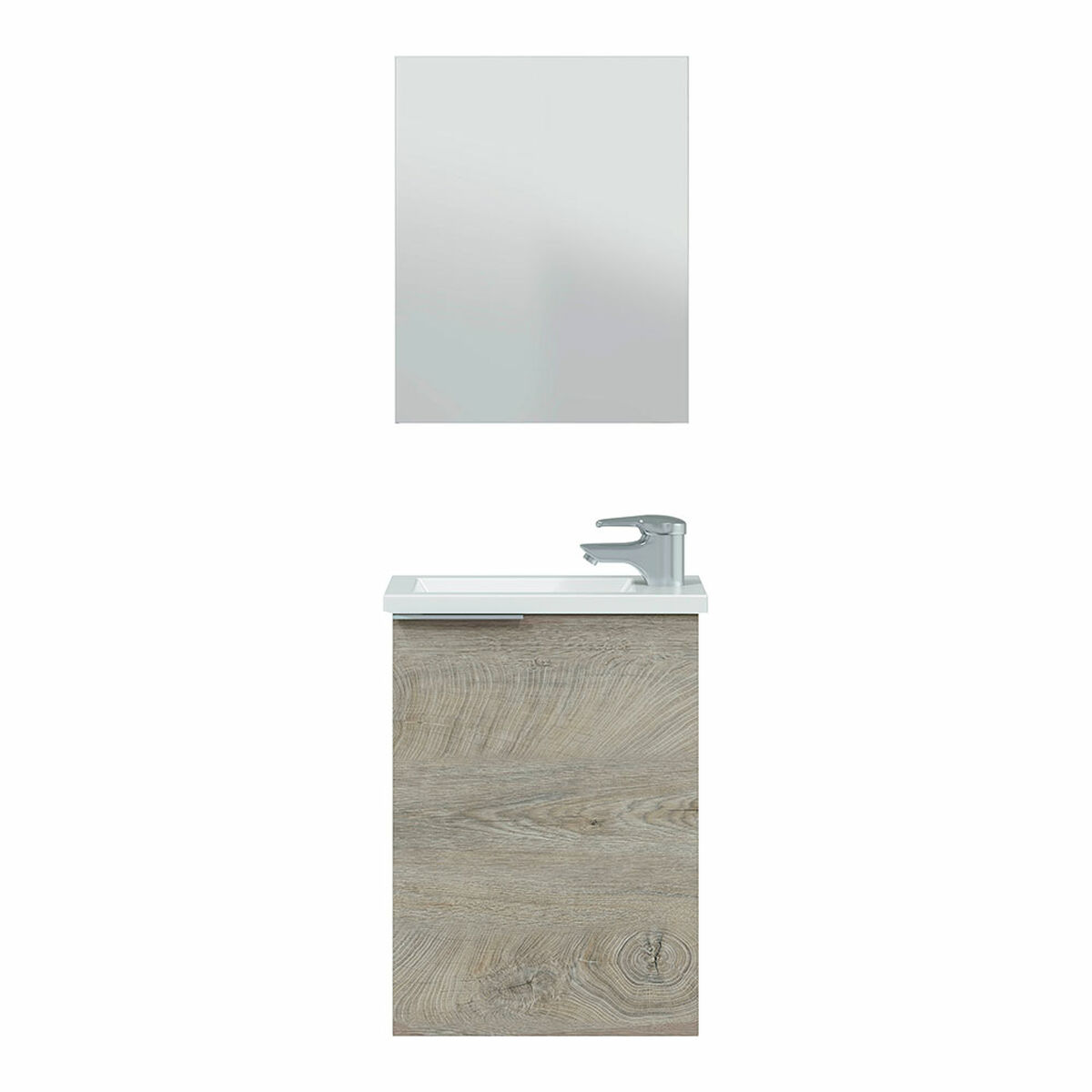 Estanteria con colgador y espejo Forés Marrón