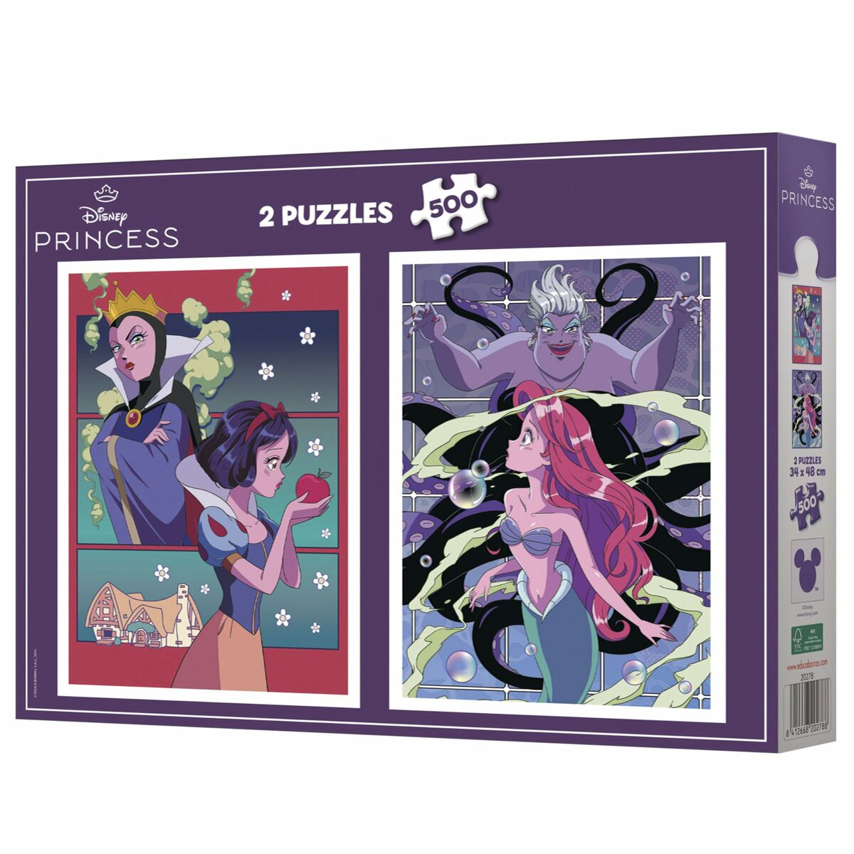 Puzzle Educa Villanos y Princesas Disney 500 Piezas (2 Unidades)