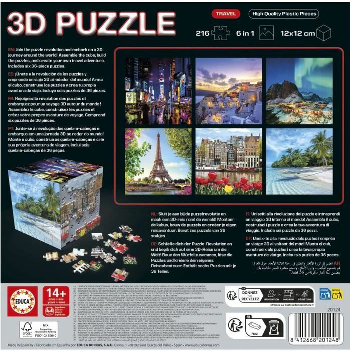 Puzzle Educa 3D 216 Piezas (6 Unidades)