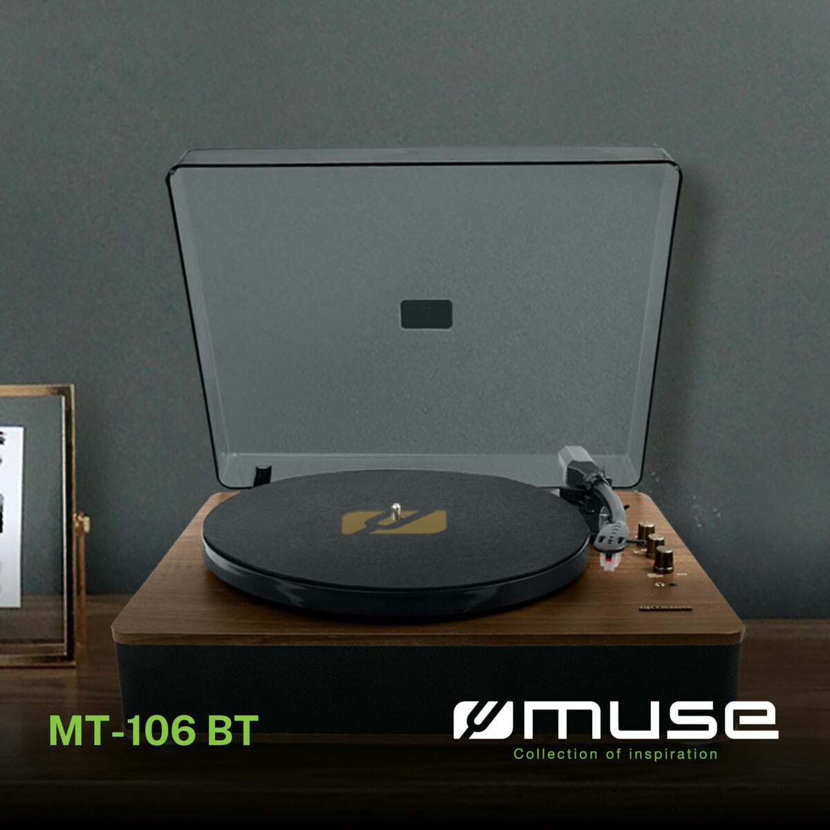 Tocadiscos Muse MT106BT Madera