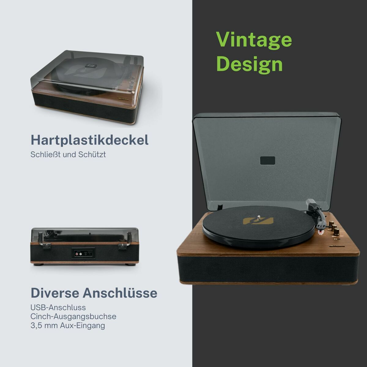 Tocadiscos Muse MT106BT Madera