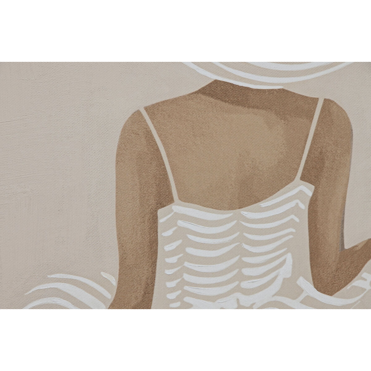 Lienzo Home ESPRIT Blanco Beige Vestido Escandinavo 82,5 x 3,5 x 82,5 cm (2 Unidades)