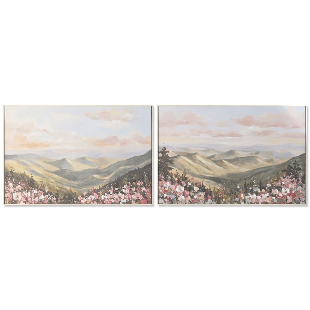 Lienzo Home ESPRIT Azul Verde Montaña 120 x 3,5 x 80 cm (2 Unidades)