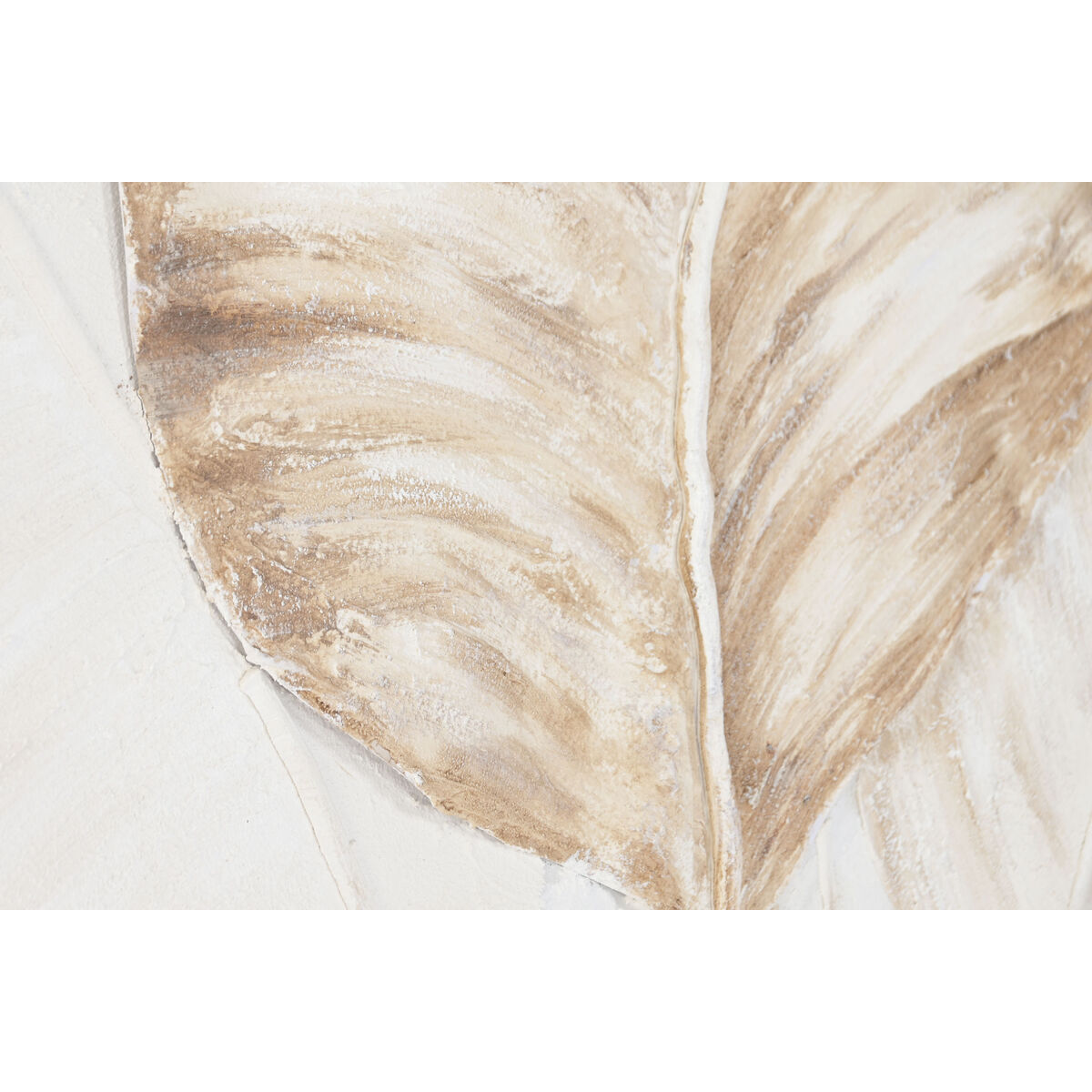 Lienzo Home ESPRIT Blanco Beige Hojas Escandinavo 102,5 X 5,5 X 152,5 CM