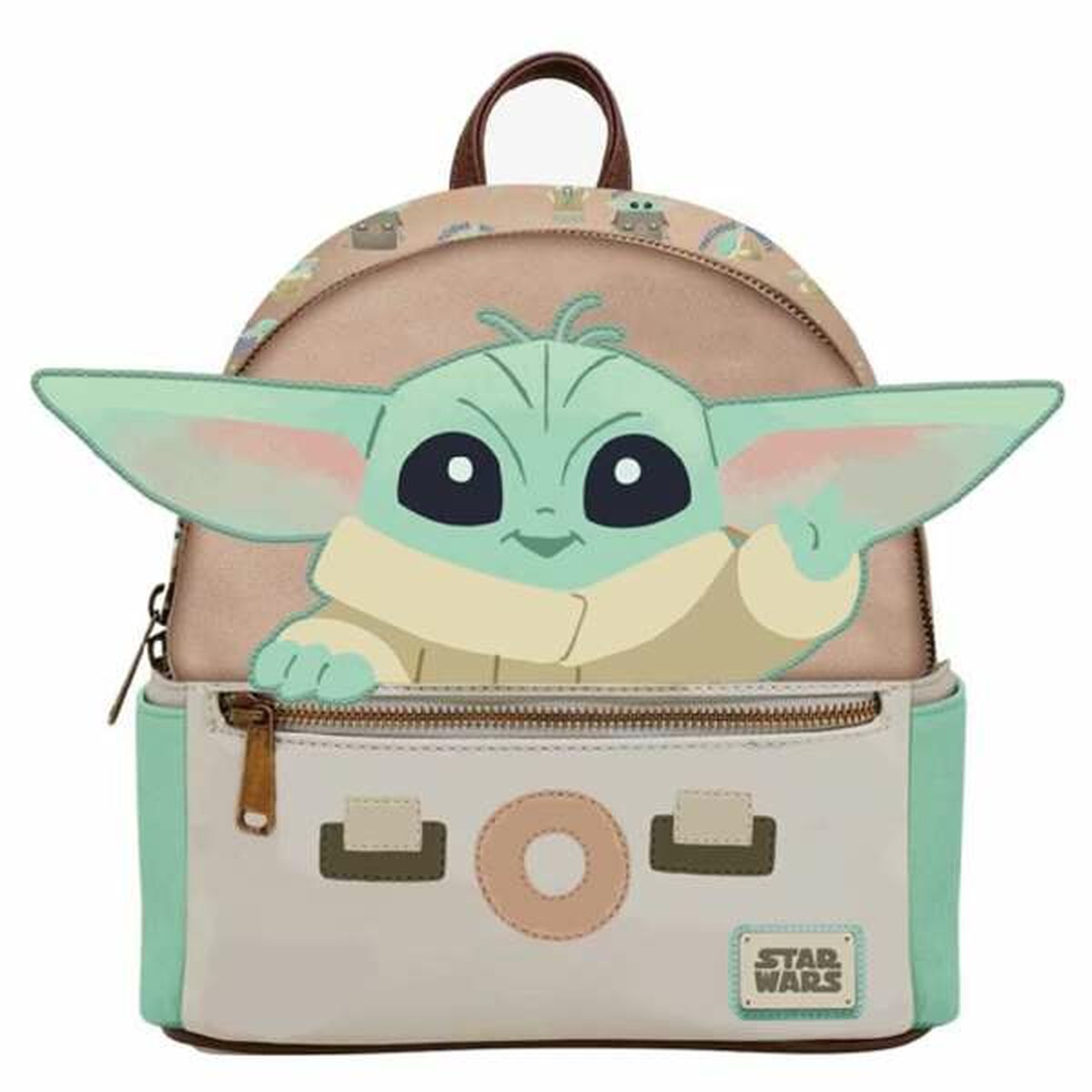 Mochila Escolar The Mandalorian Beige