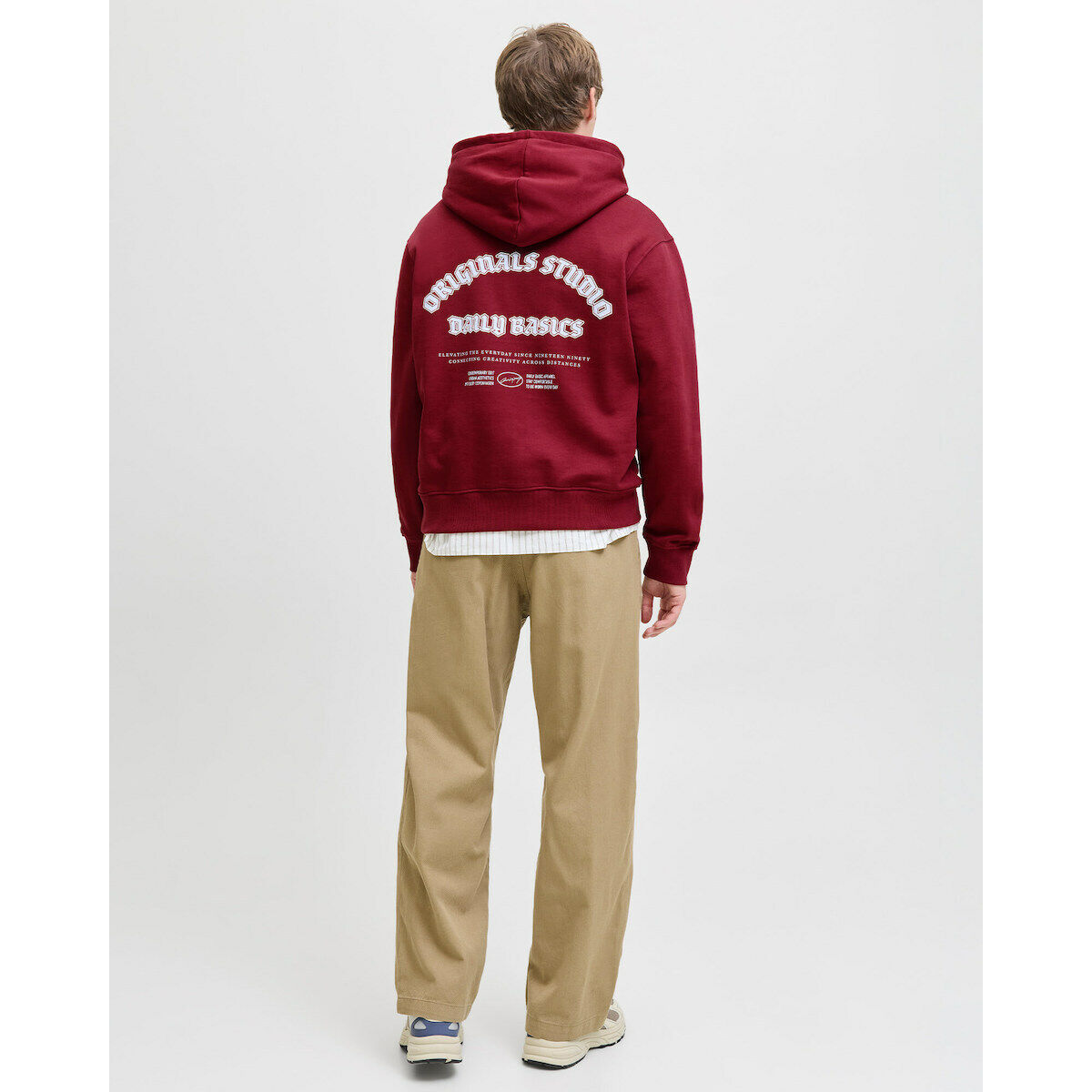 Sudadera con Capucha Hombre Jack & Jones JORMEADOWS SWEAT HOOD 12283868 Granate