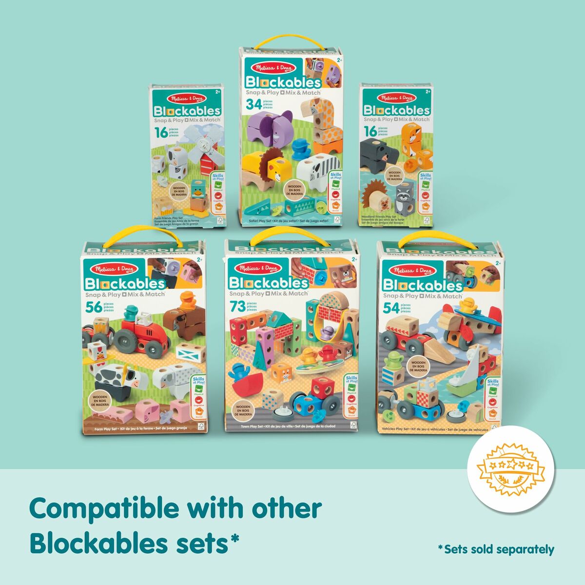Juego de Construcción Melissa & Doug Blockables 73 Piezas