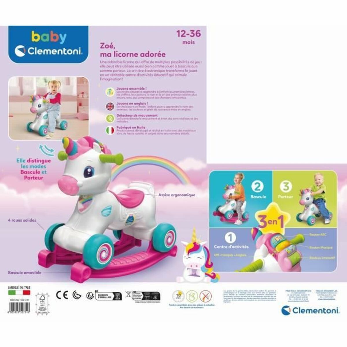 Correpasillos Clementoni Zoé Unicornio