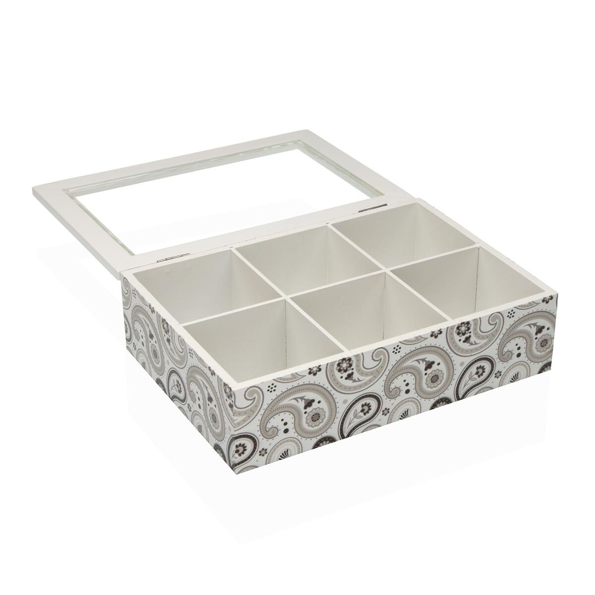Caja para Infusiones Versa GLOBB Madera 17 x 7 x 24 cm