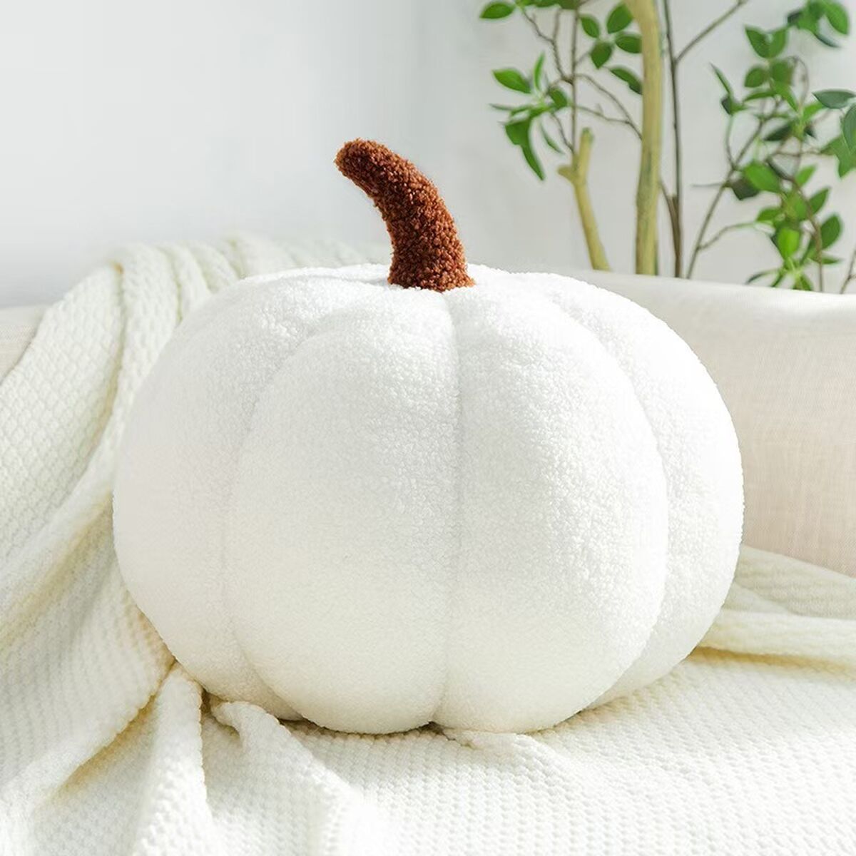 Cojín Versa Blanco Calabaza 20 x 10 x 20 cm