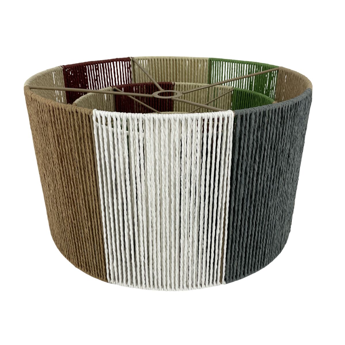 Pantalla de Lámpara Home ESPRIT Multicolor Metal Fibra Natural Urbano 52 x 52 x 31 cm (3 Piezas)