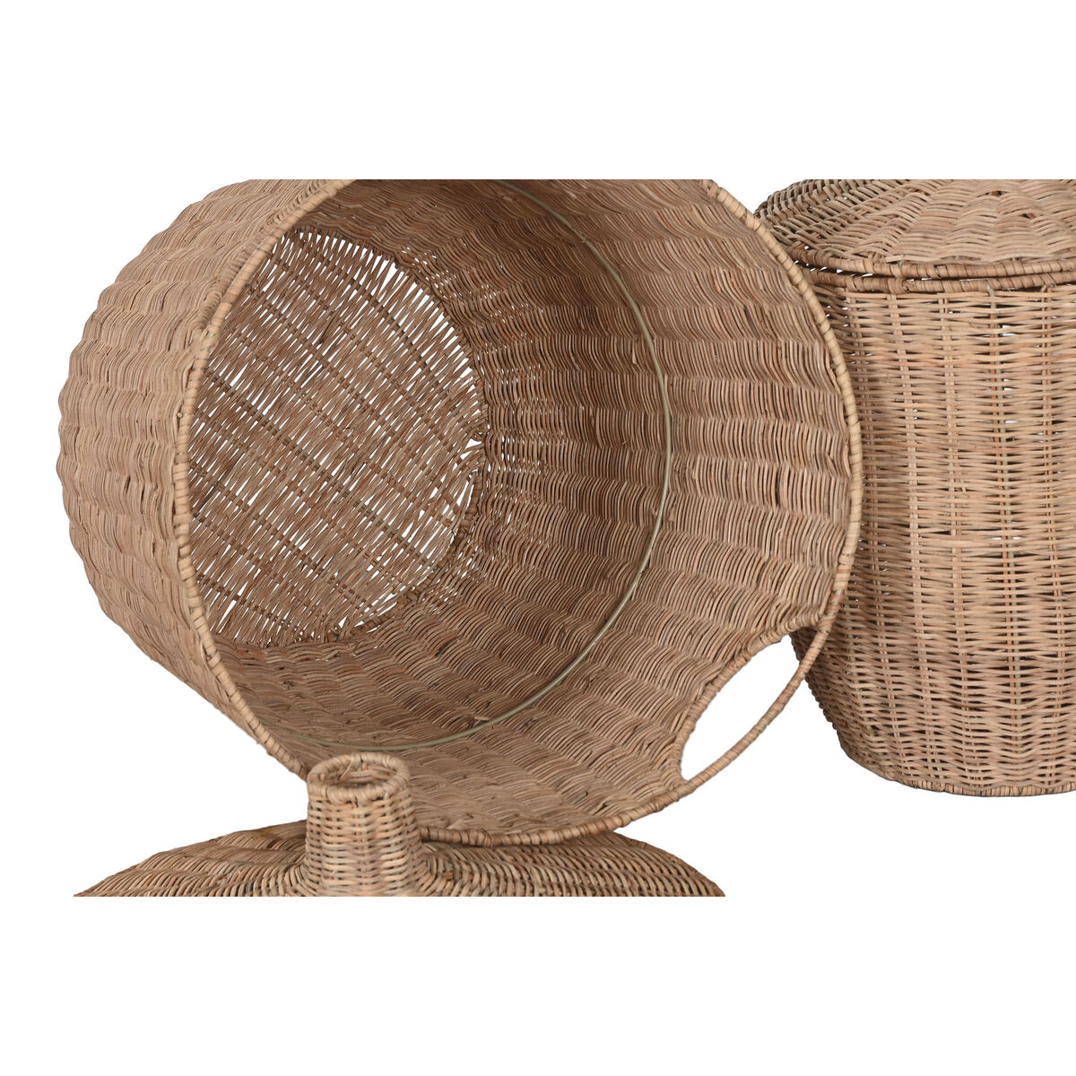Caja Decorativa Home ESPRIT Natural Metal Tropical (2 Piezas)