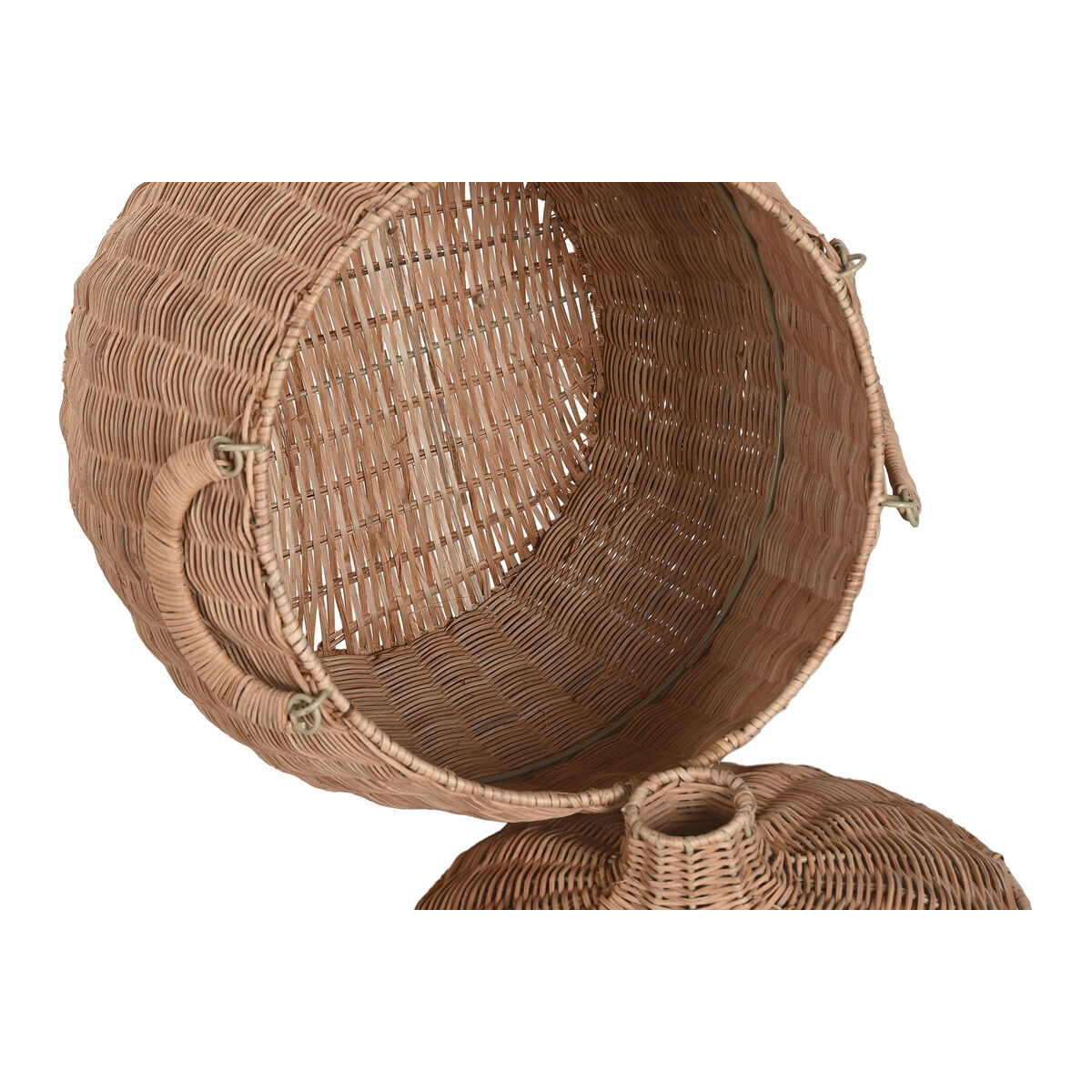 Caja Decorativa Home ESPRIT Natural Metal Tropical (2 Piezas)