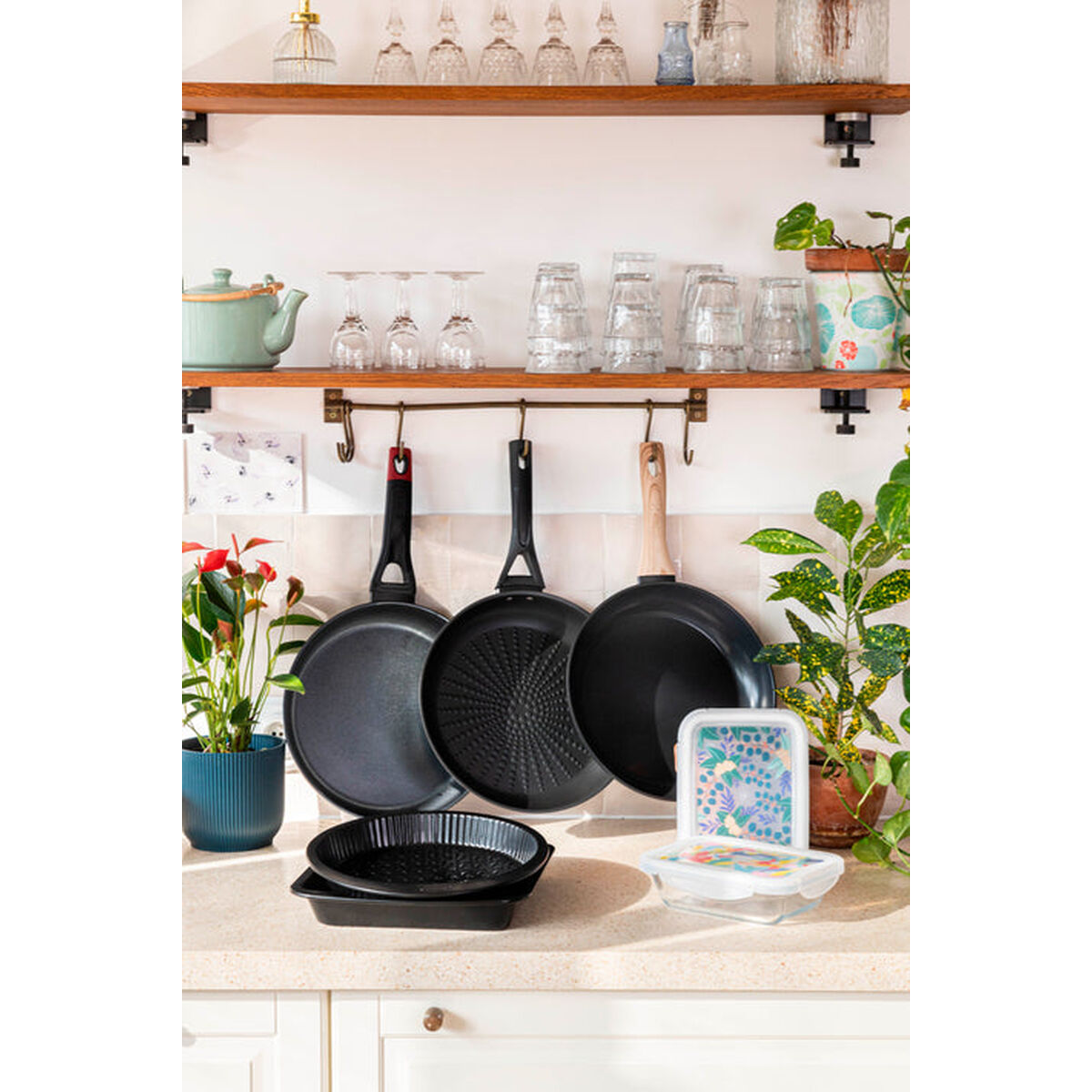 Sartén Pyrex Negro Aluminio Ø 22 cm