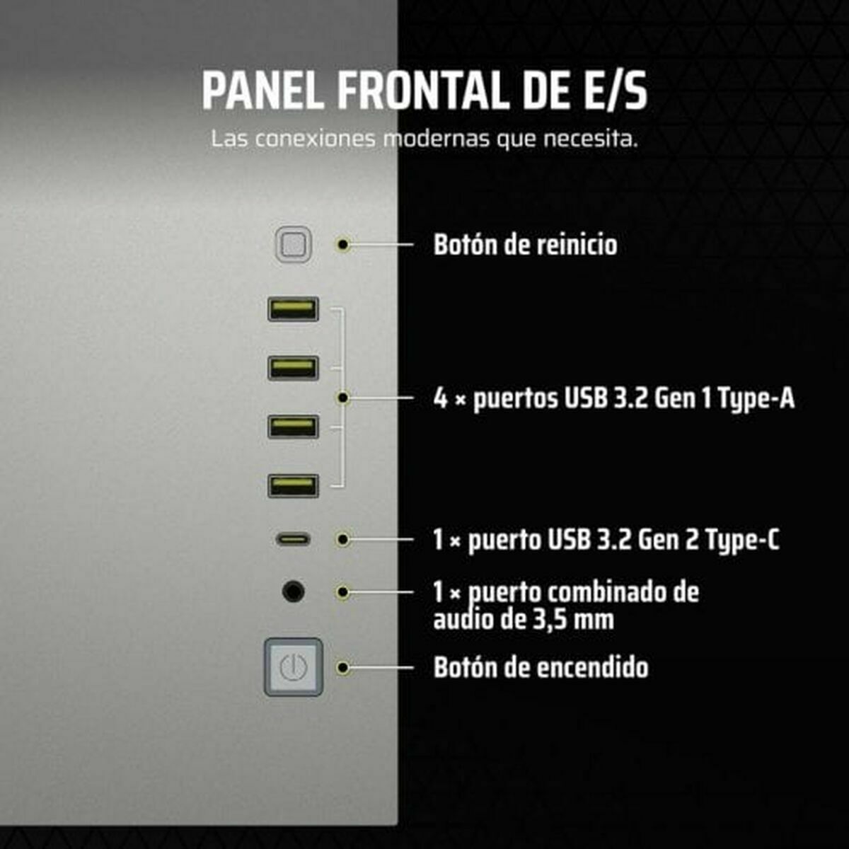 Caja Semitorre ATX Corsair 6500X Blanco