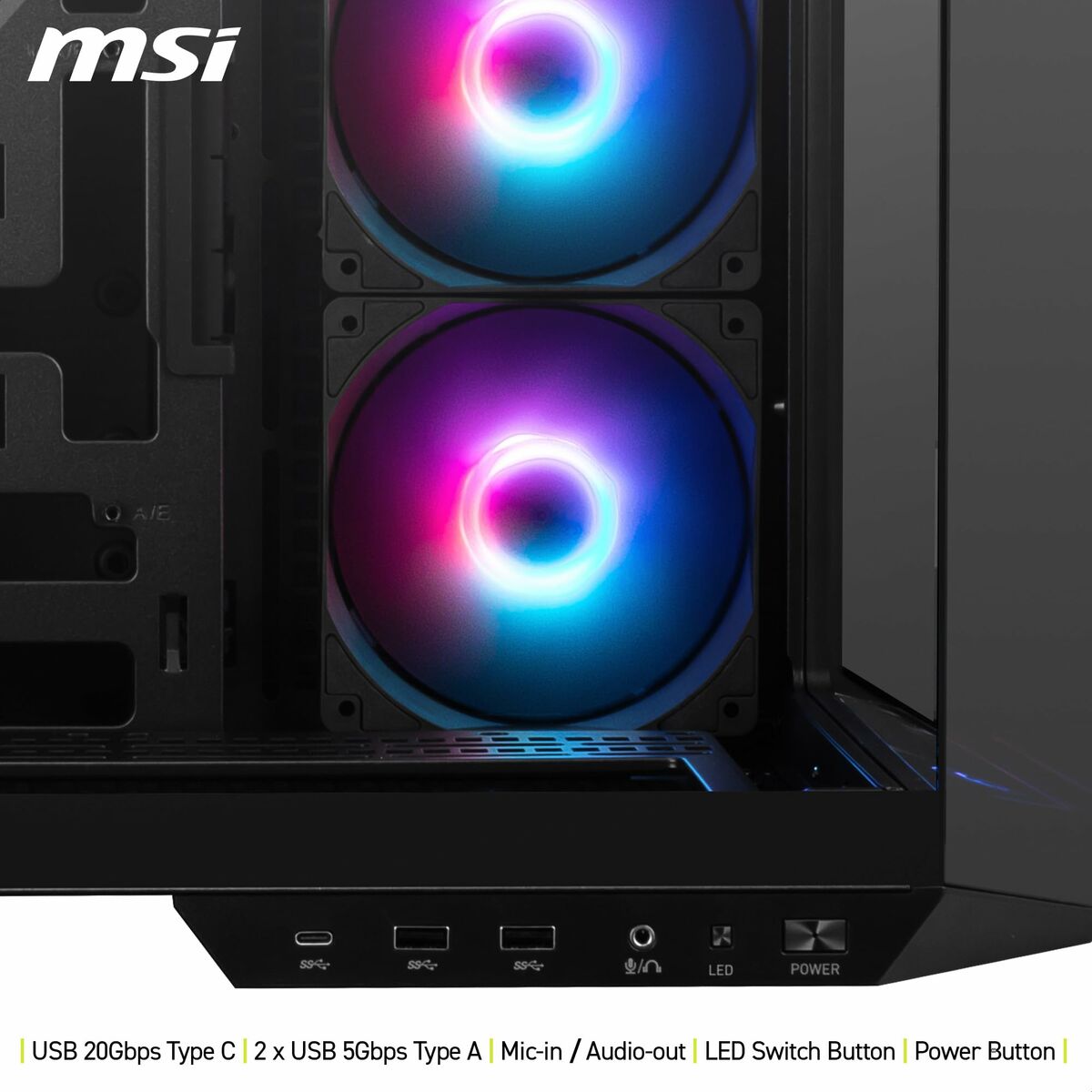 Caja Semitorre ATX MSI MAG PANO 100R PZ Negro