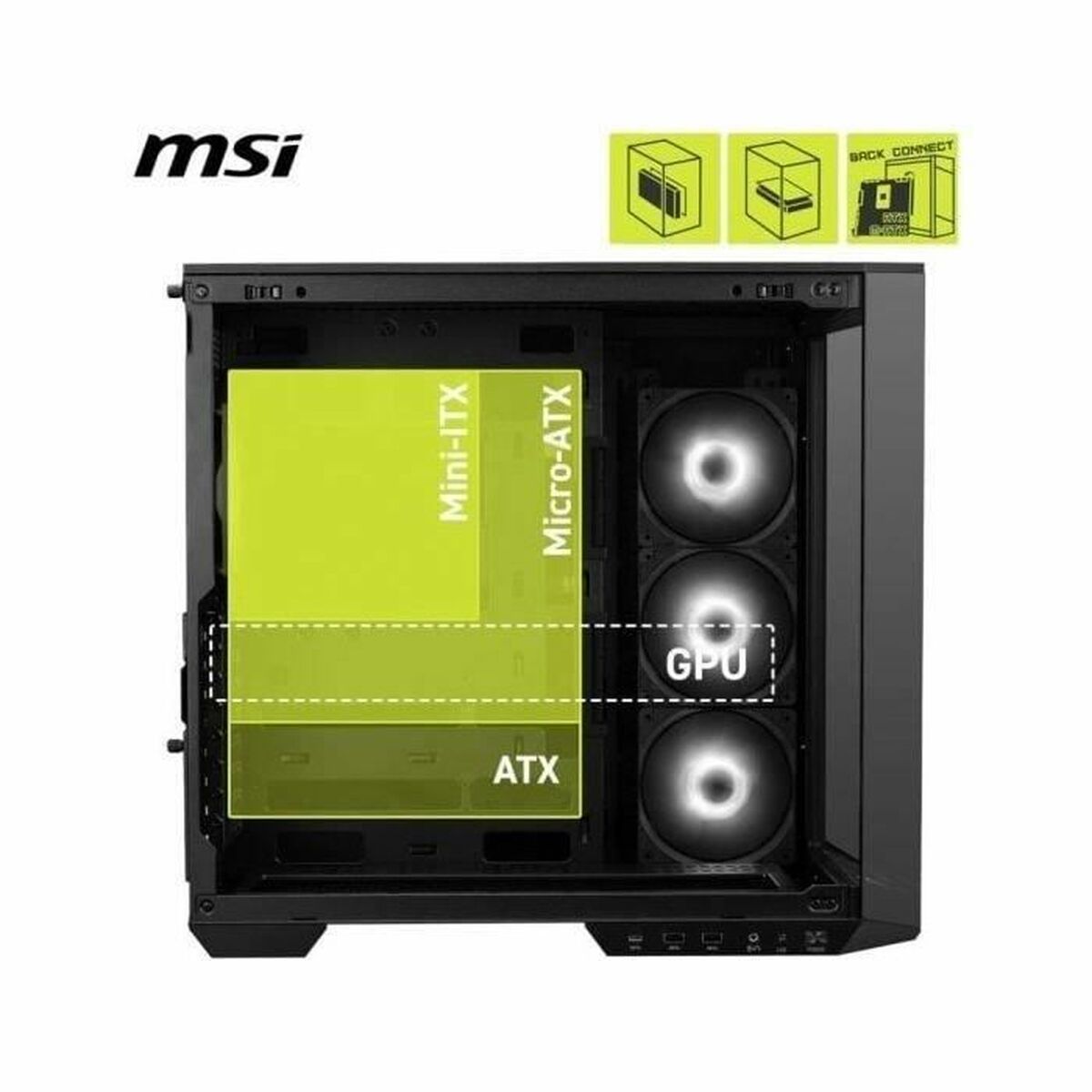 Caja Semitorre ATX MSI MAG PANO 100R PZ Negro