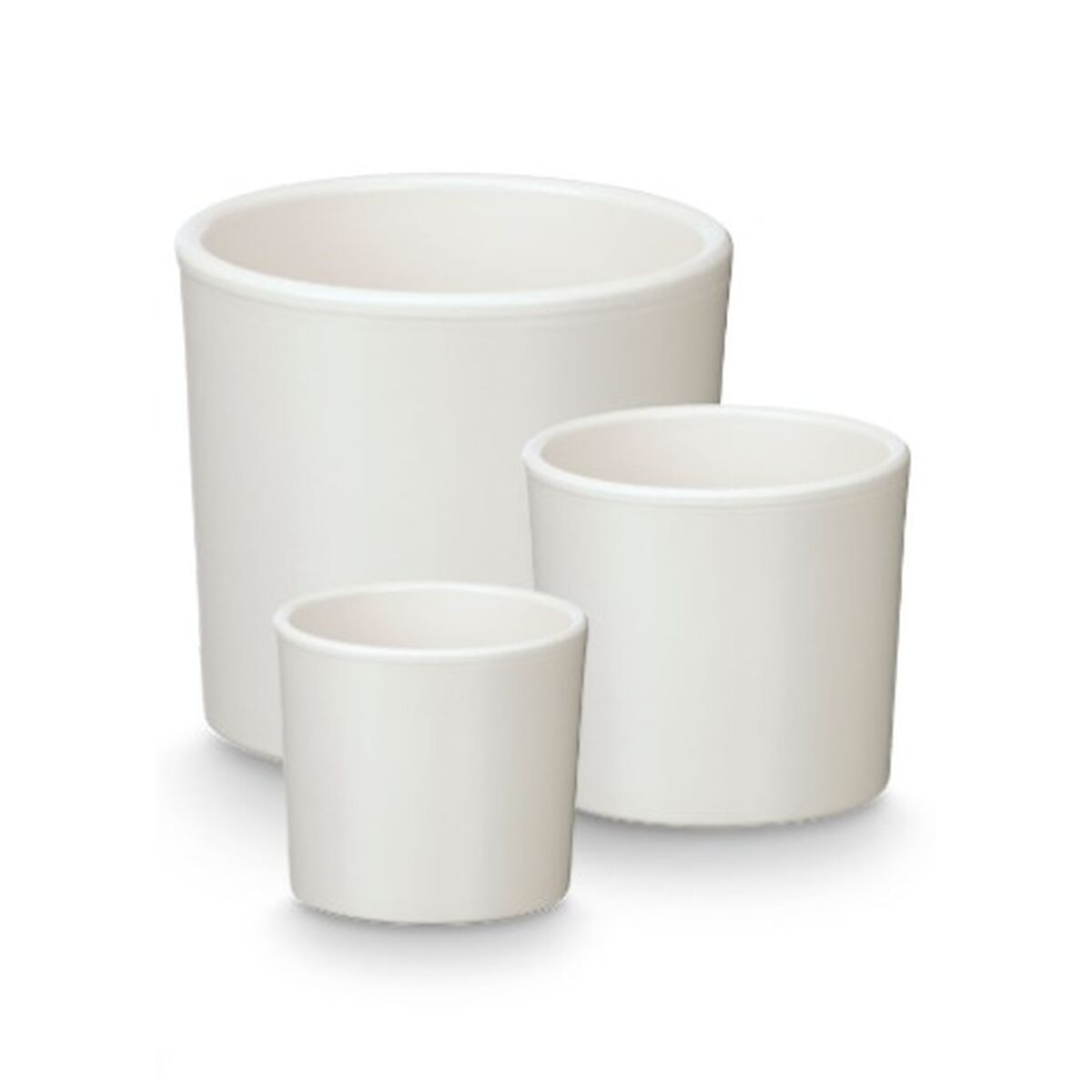 Set de Macetas Ibergarden Blanco Arcilla Ø 14 cm Ø 22 cm Ø 17 cm 3 Piezas