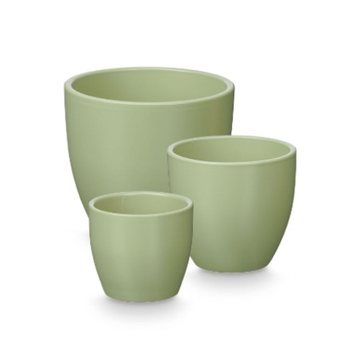 Set de Macetas Ibergarden Menta Arcilla Ø 14 cm Ø 22 cm Ø 17 cm 3 Piezas