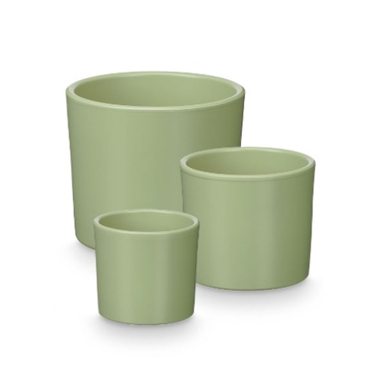 Set de Macetas Ibergarden Menta Arcilla Ø 14 cm Ø 22 cm Ø 17 cm 3 Piezas
