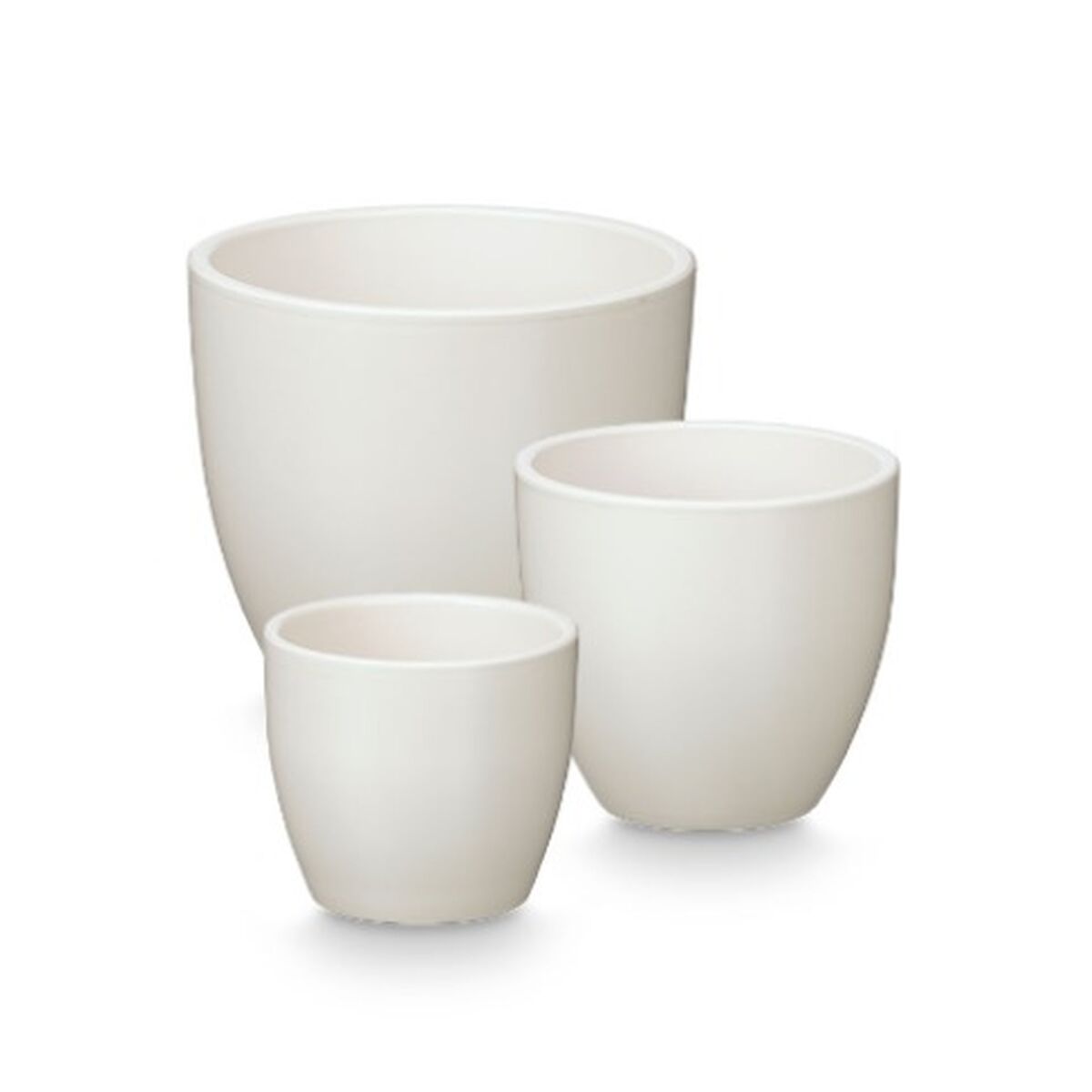 Set de Macetas Ibergarden Blanco Arcilla Ø 14 cm Ø 22 cm Ø 17 cm 3 Piezas