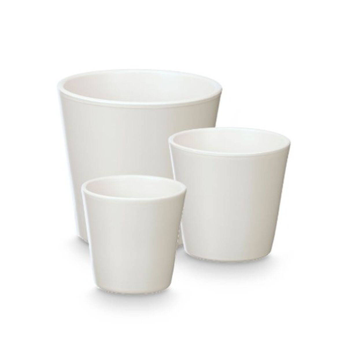 Set de Macetas Ibergarden Blanco Arcilla Ø 14 cm Ø 22 cm Ø 17 cm 3 Piezas