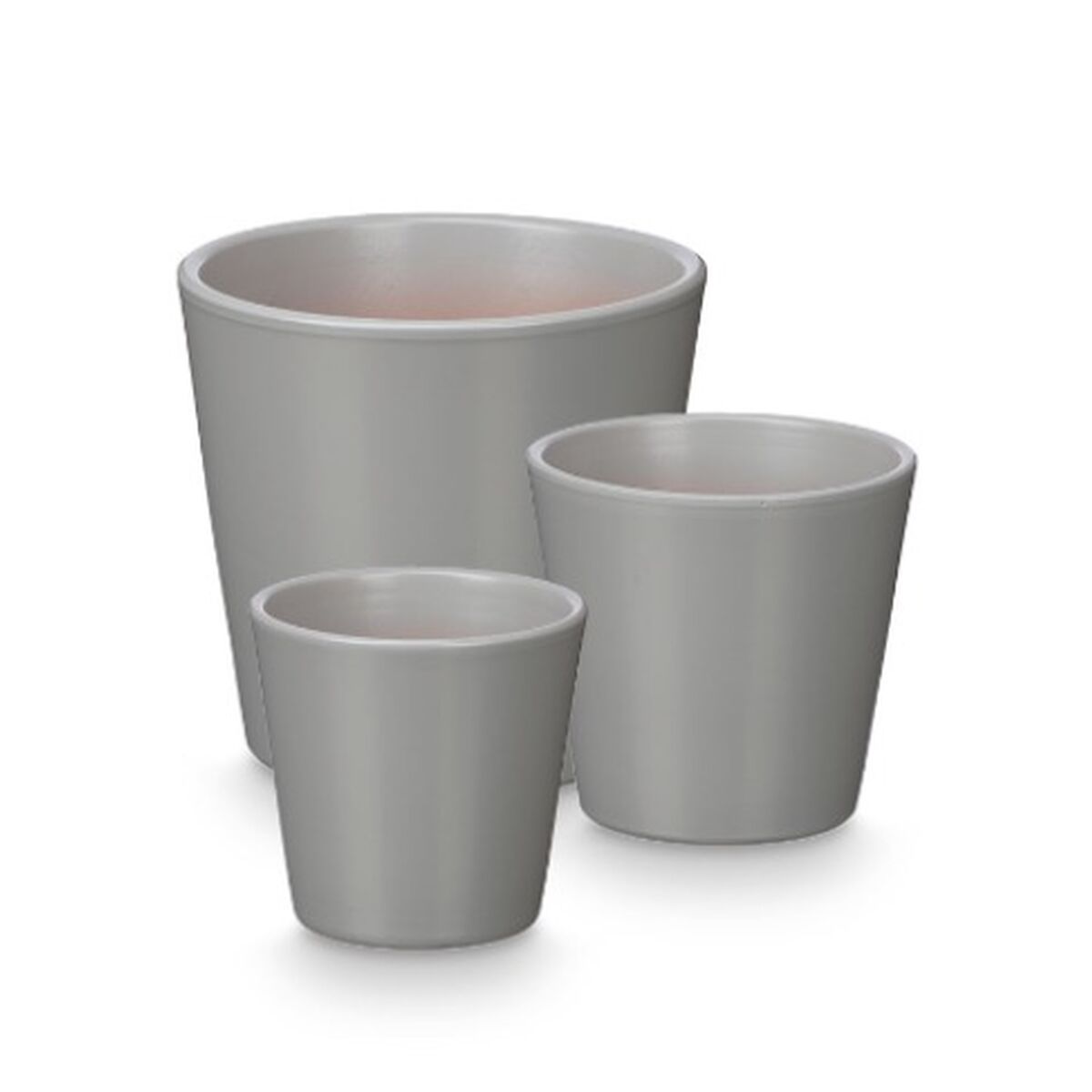 Set de Macetas Ibergarden Gris Arcilla Ø 14 cm Ø 22 cm Ø 17 cm 3 Piezas