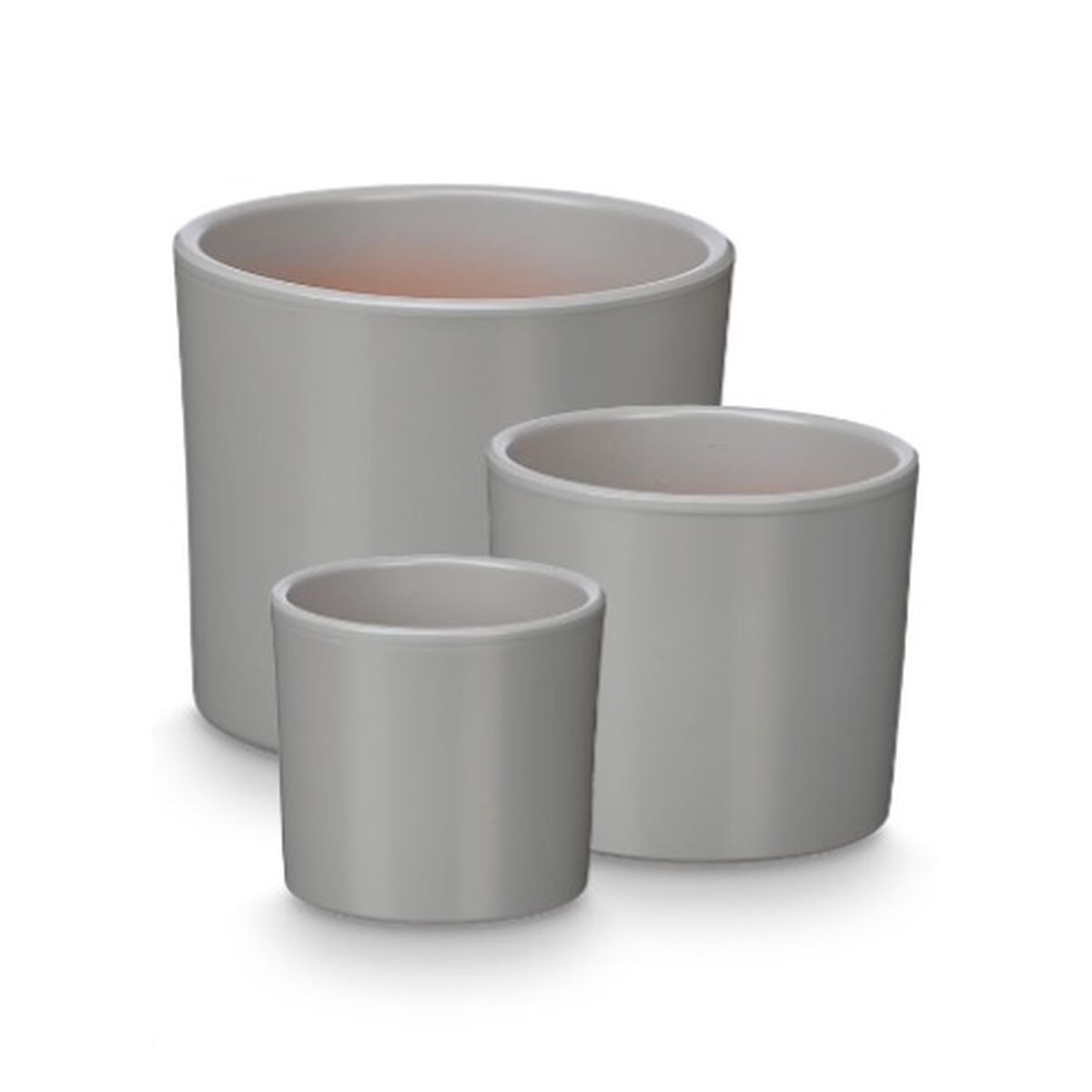 Set de Macetas Ibergarden Gris Arcilla Ø 14 cm Ø 22 cm Ø 17 cm 3 Piezas