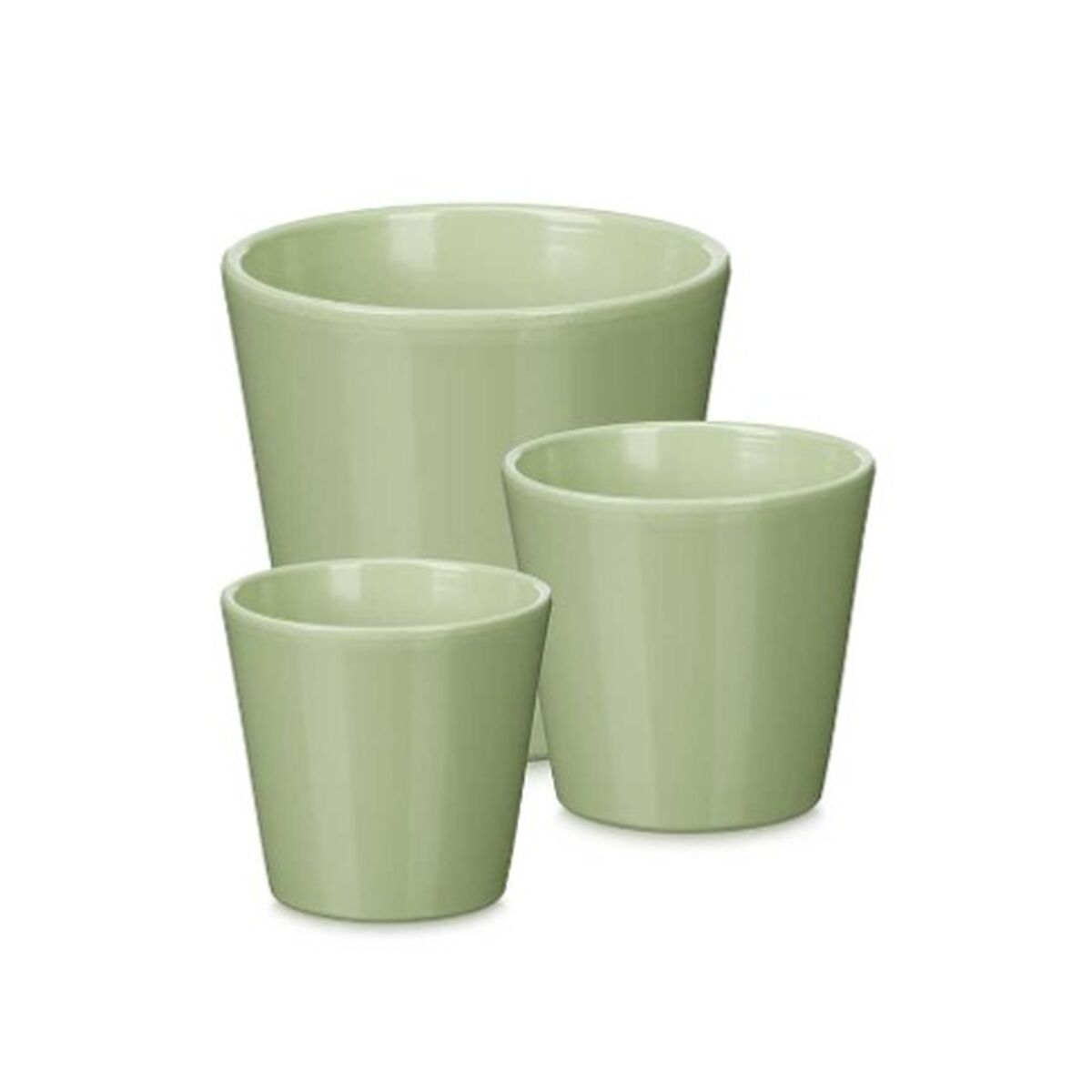 Set de Macetas Ibergarden Menta Arcilla Ø 14 cm Ø 22 cm Ø 17 cm 3 Piezas