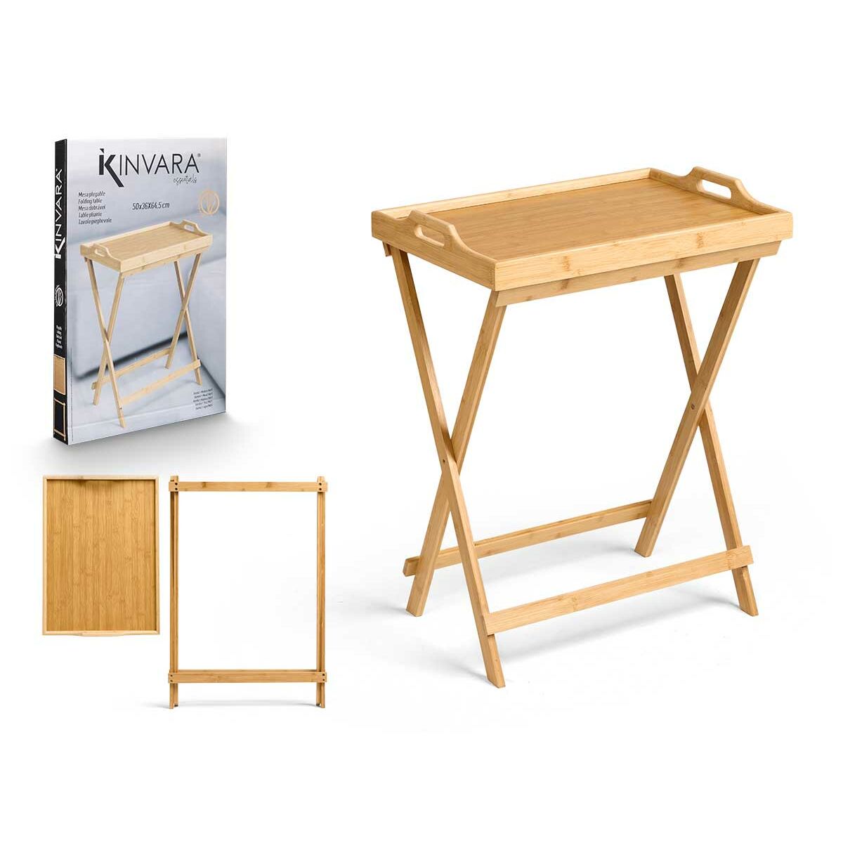 Mesa Auxiliar Plegable Kinvara Natural 50 x 36 x 64,5 cm