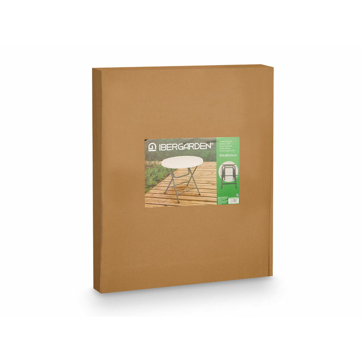 Mesa Plegable Ibergarden Blanco Gris 80 x 80 x 74 cm