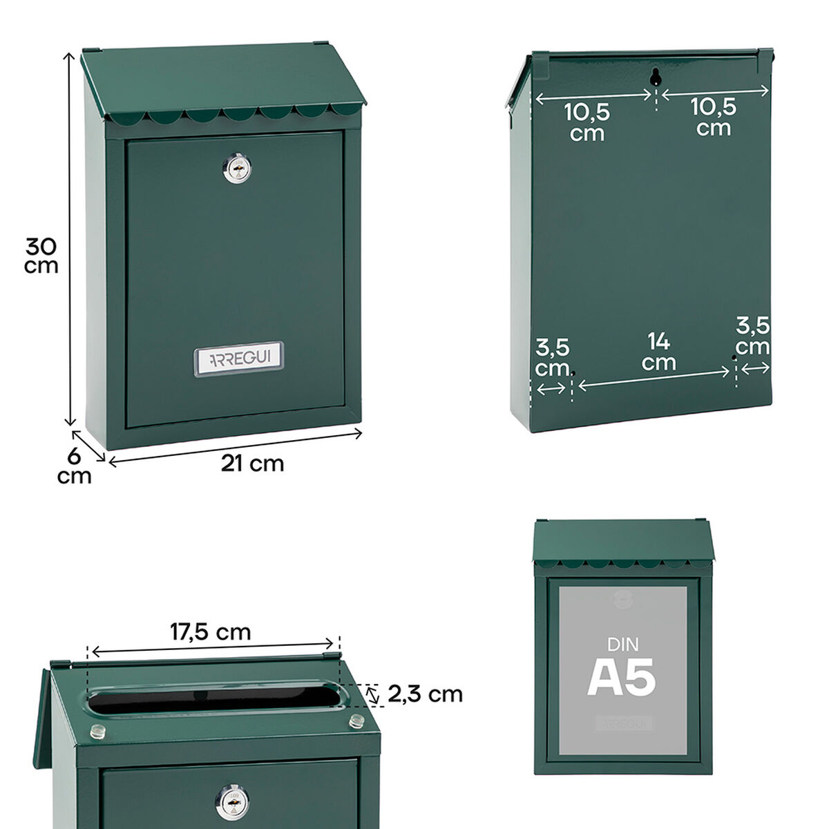 Buzón Arregui Verde Acero Civic