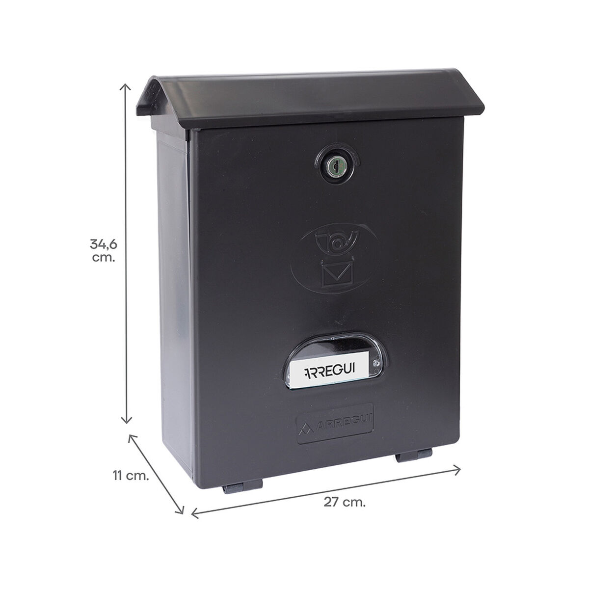 Buzón Arregui Negro Poliestireno Classic 27 X 11 X 34,6 cm