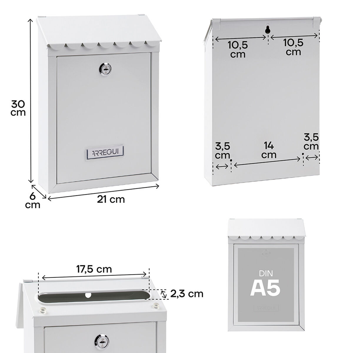 Buzón Arregui Blanco Acero Civic