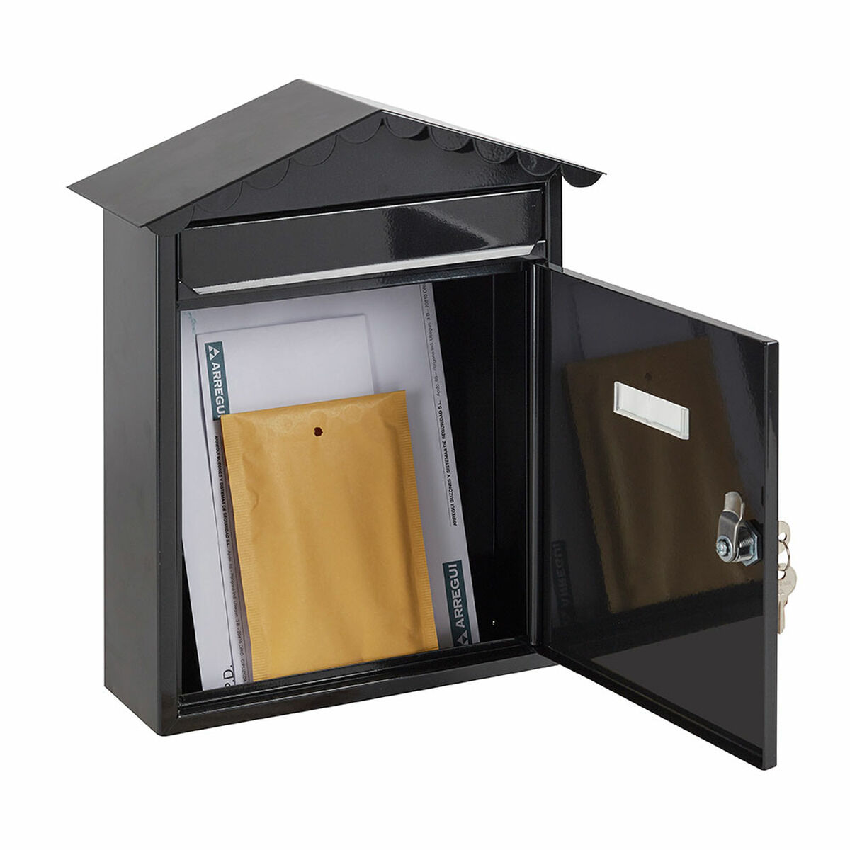 Buzón Arregui Negro Acero 30 x 11 x 36 cm