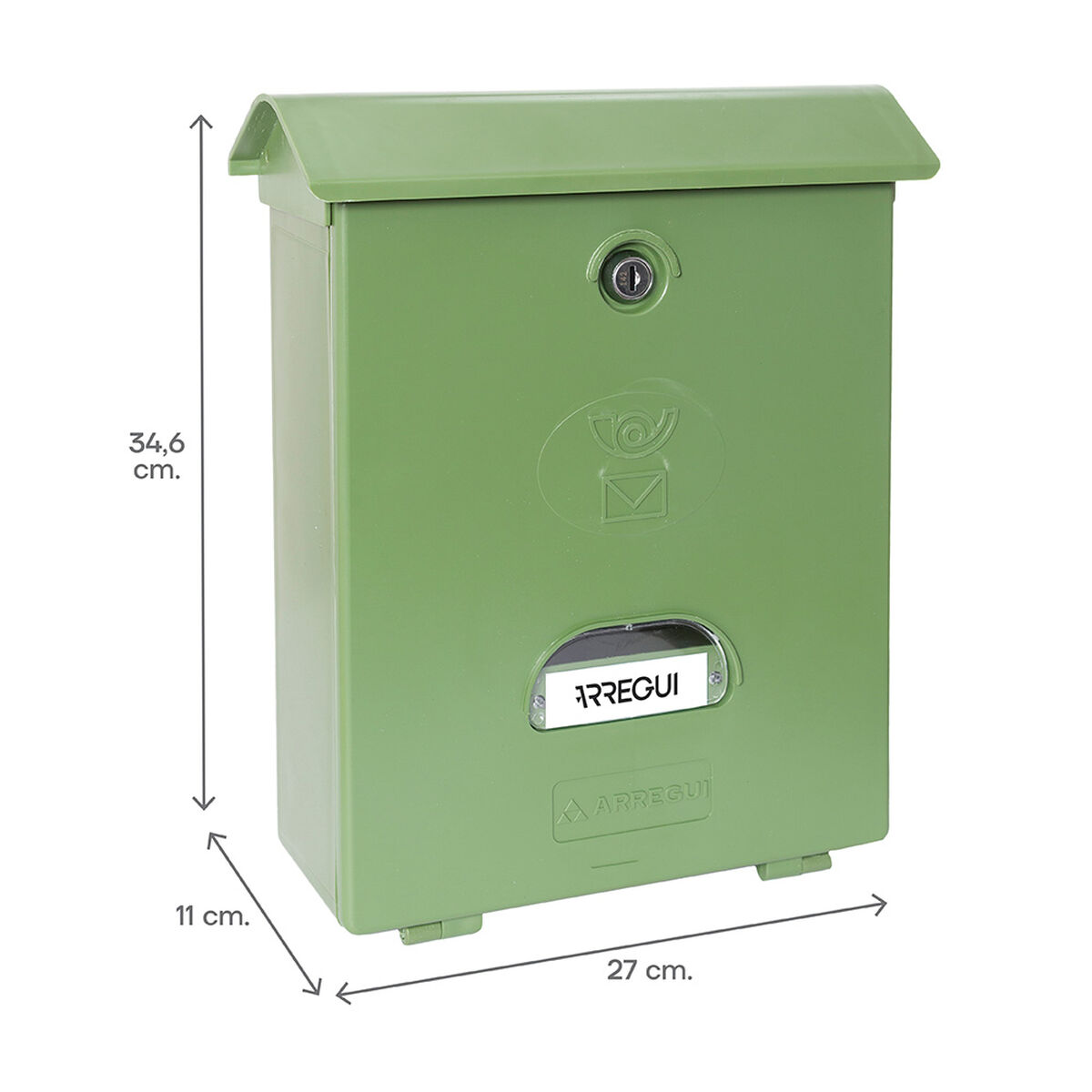Buzón Arregui Verde Poliestireno Classic 27 X 11 X 34,6 cm