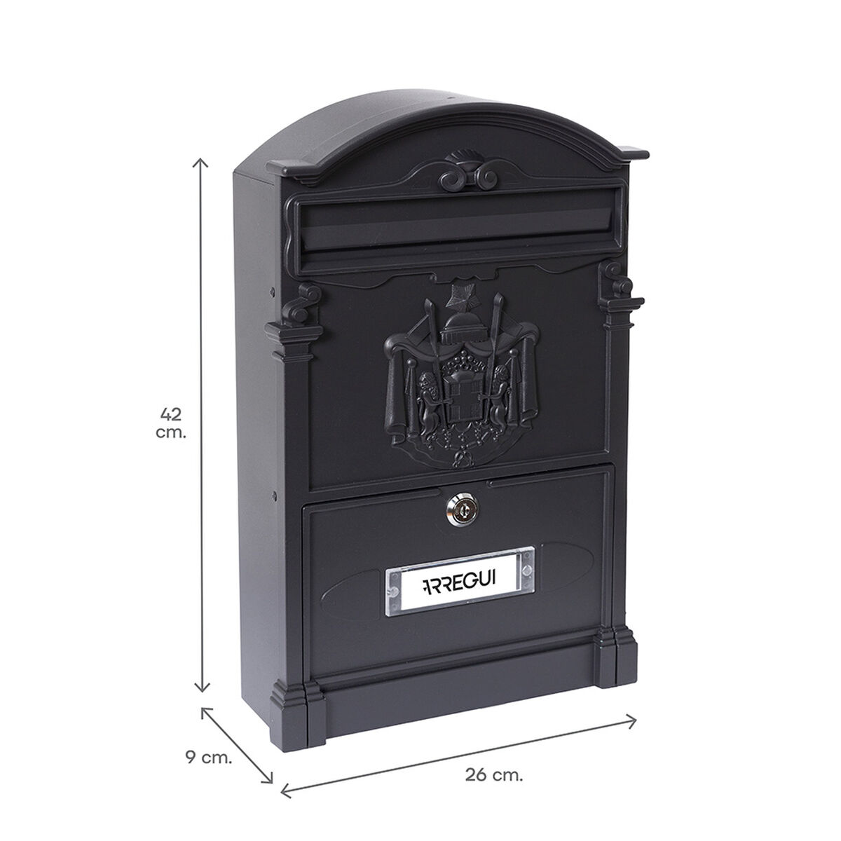 Buzón Arregui Negro 26 X 9 X 42 CM Aluminio