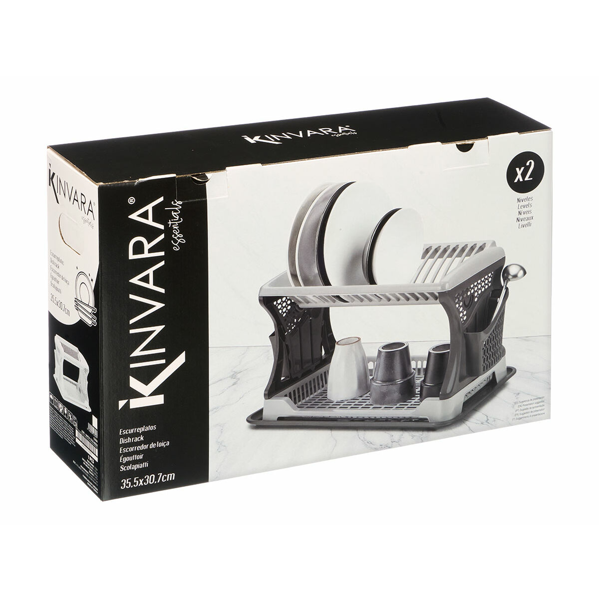 Escurridor para Fregadero Kinvara Gris 47,5 x 30 x 27,5 cm