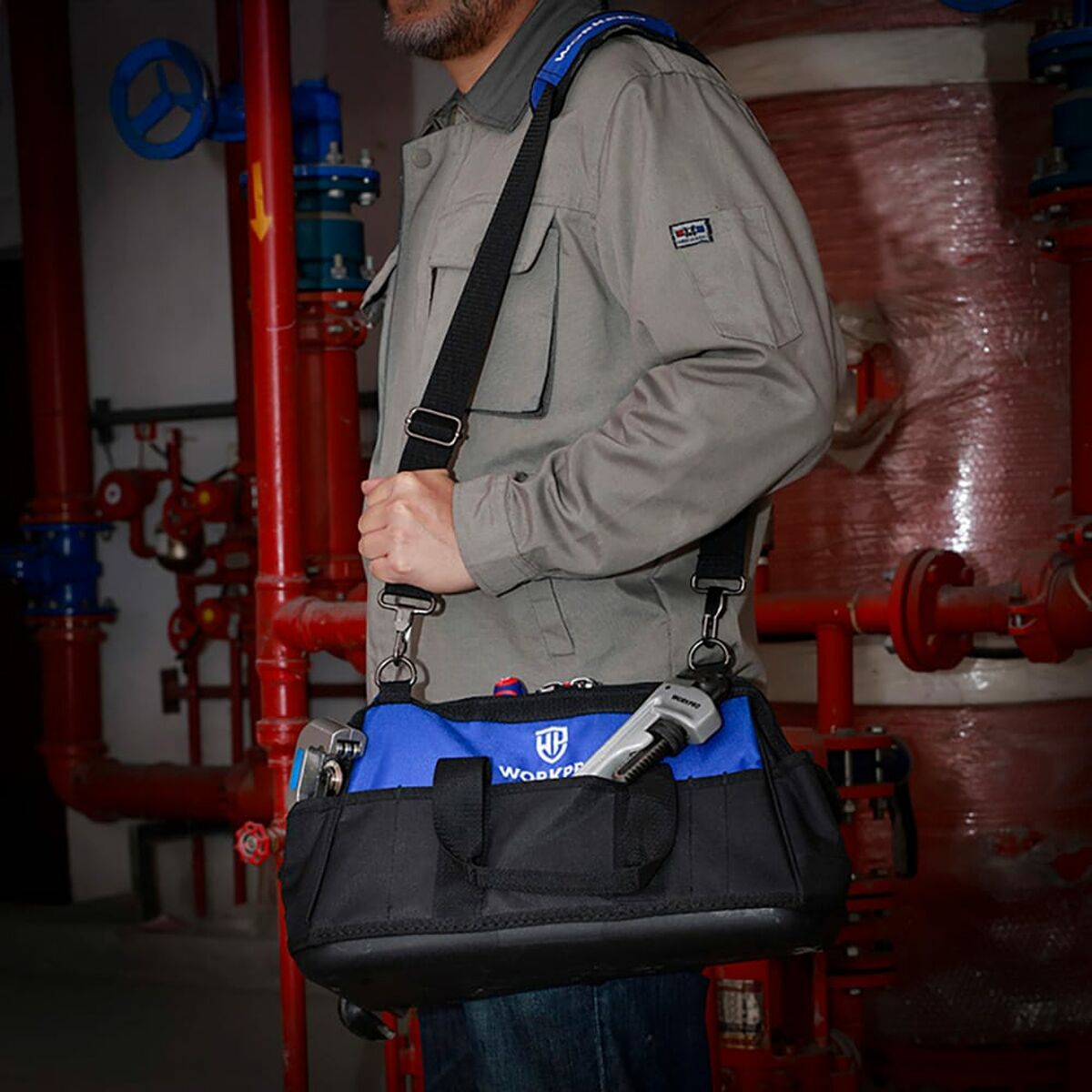 Bolsa de herramientas Workpro Azul Negro Poliéster 28 L