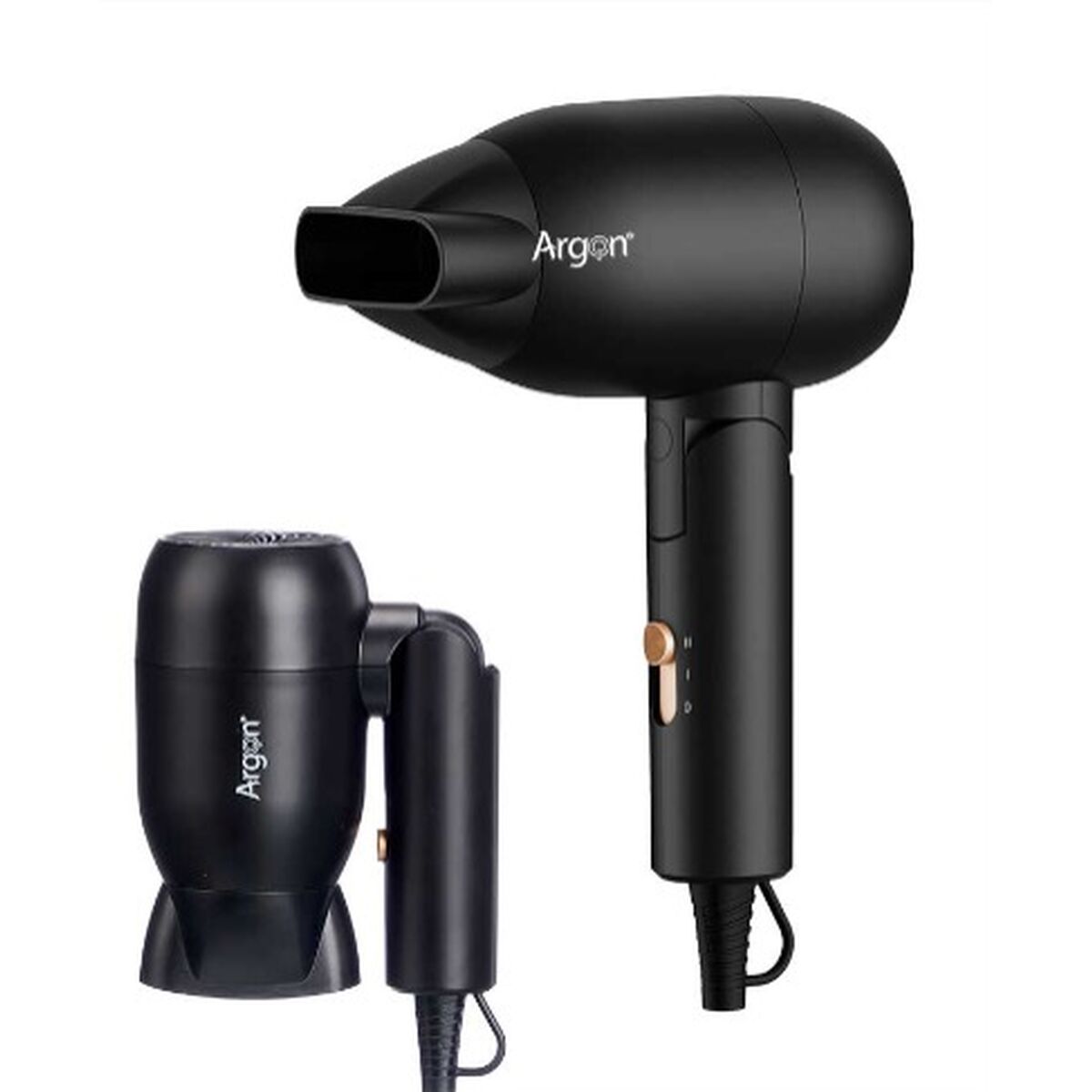 Secador de Pelo Plegable Argon Negro Dorado 1500 W