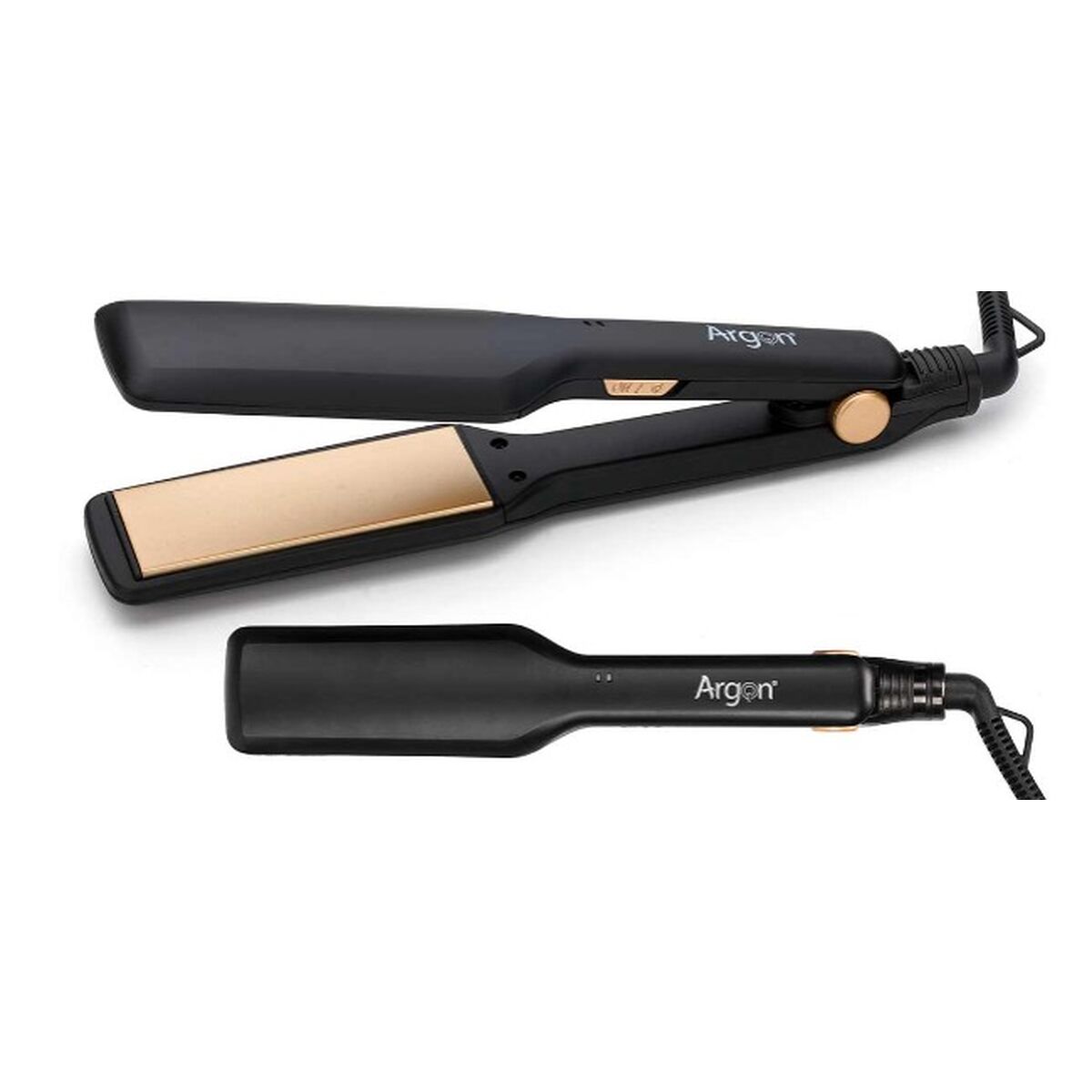 Plancha de Pelo Argon Negro Dorado 35 W