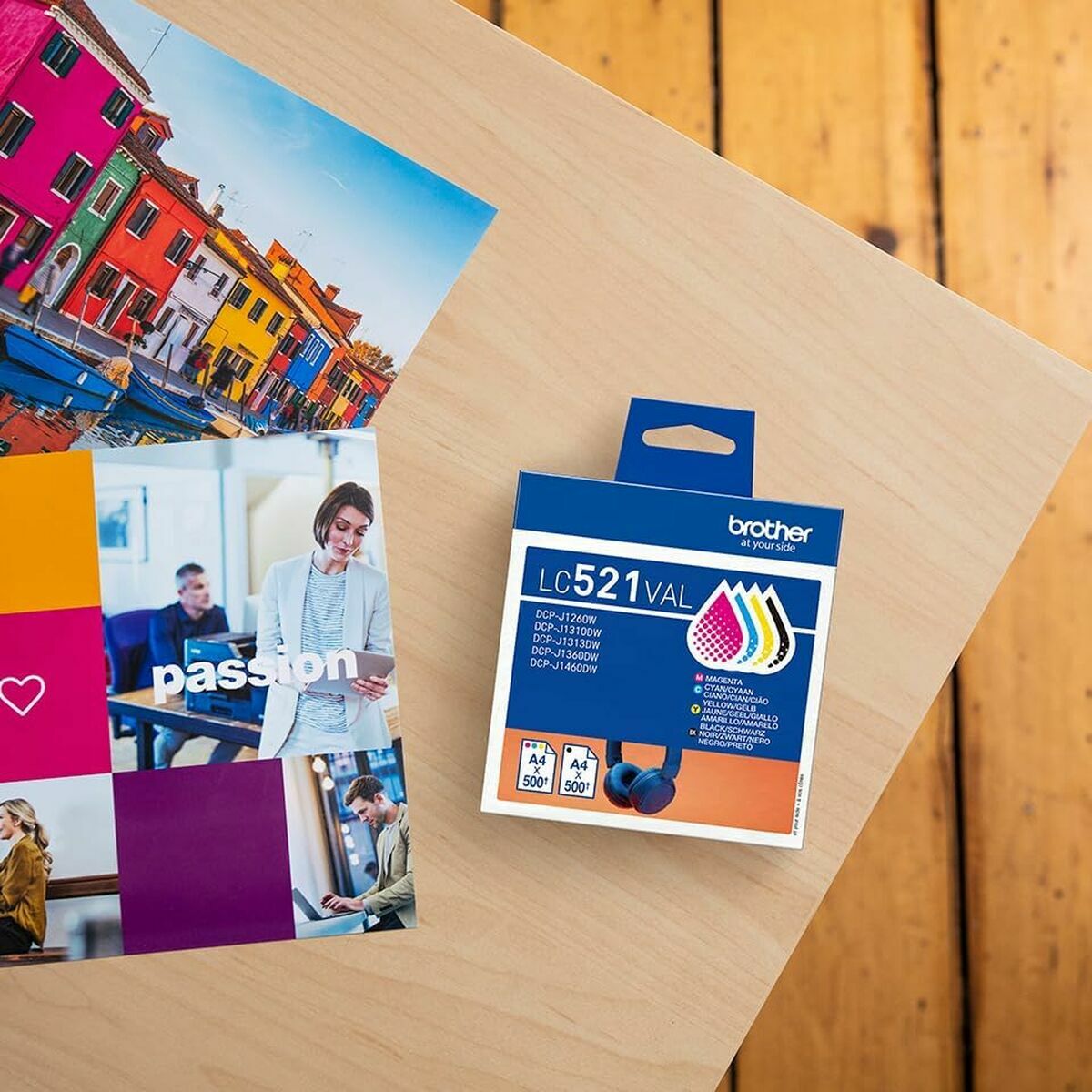 Cartucho de Tinta Original Brother LC521VAL Amarillo (4 Unidades)