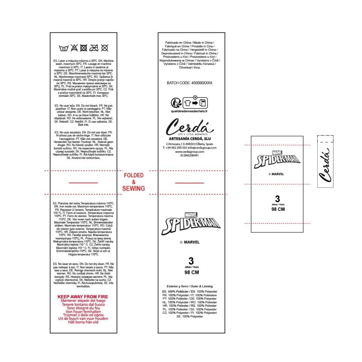 Batín Infantil Spider-Man Rojo