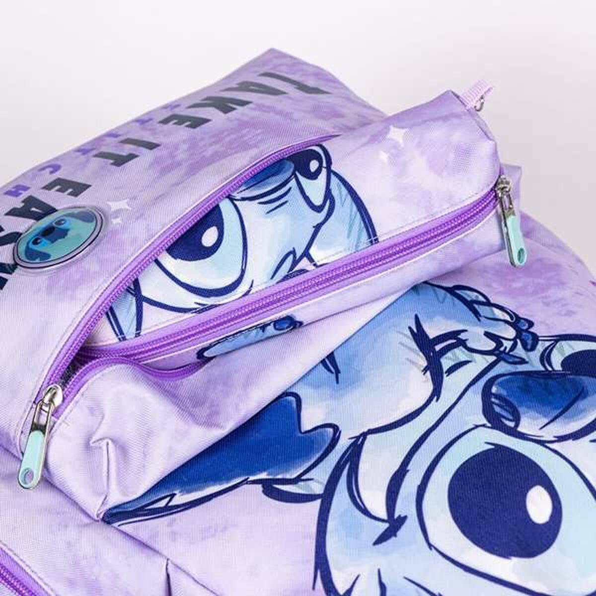 Mochila Escolar Stitch Lila