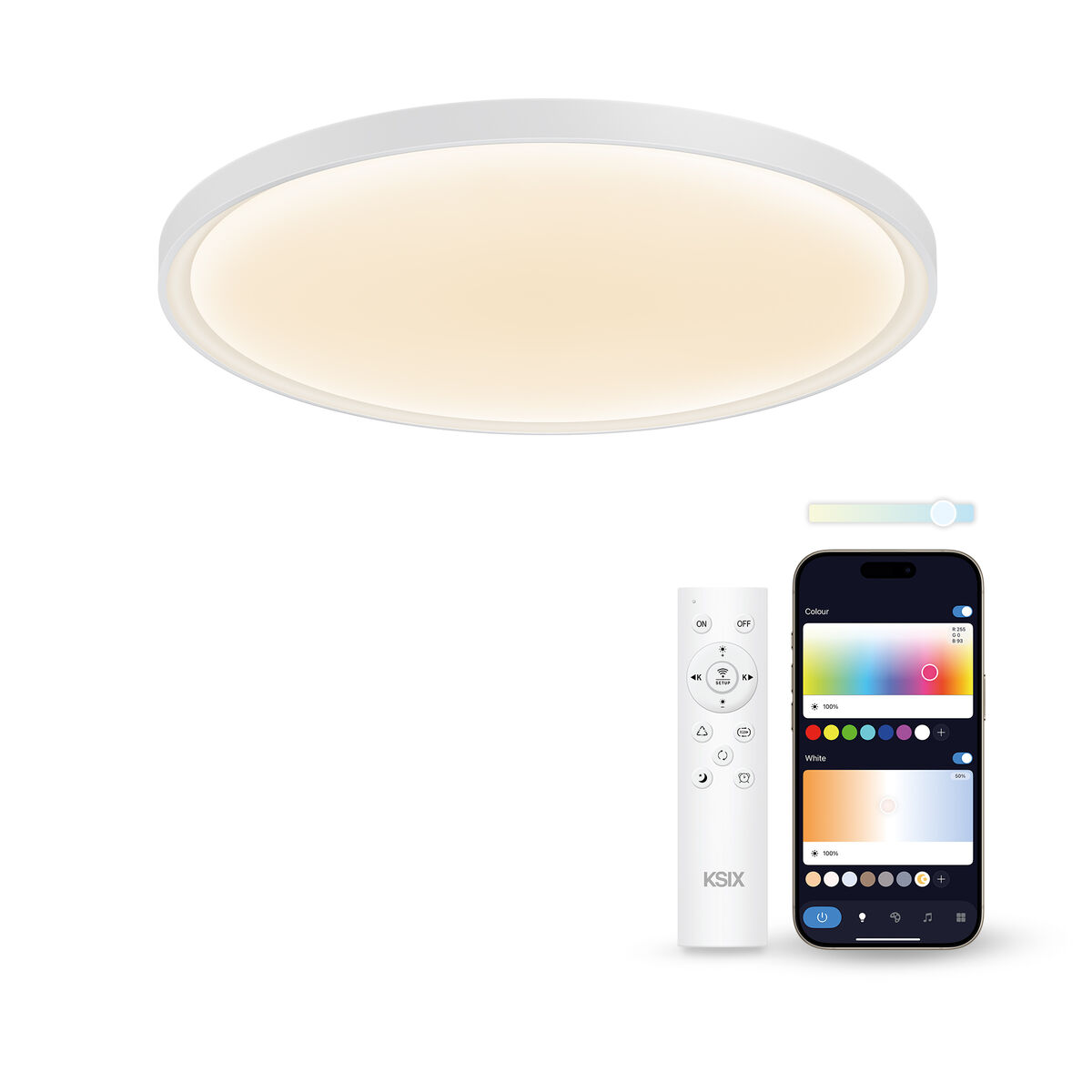 Plafón LED KSIX SmartLED KSIX Halo 2 Blanco Plástico 25 W (3000k - 6500k) (6500 K)