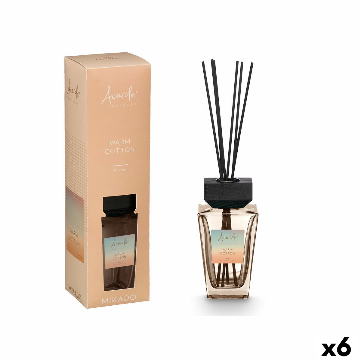 Varitas Perfumadas Acorde WARM COTTON 500 ml (6 Unidades)