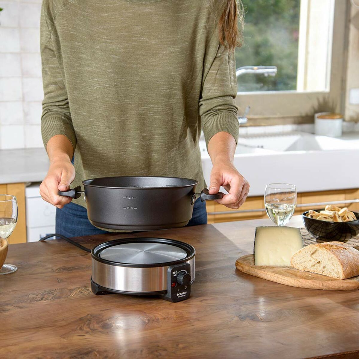 Fondue Taurus FF2 Negro Plateado 1000 W